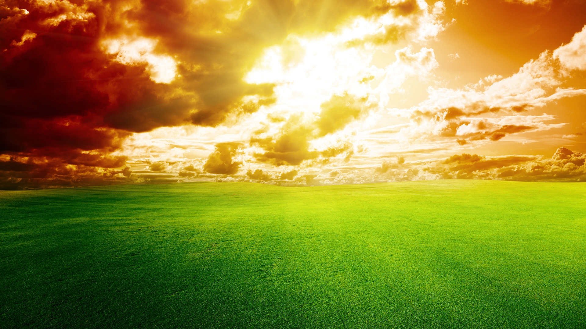 Free download wallpaper Landscape, Sunset, Fields on your PC desktop