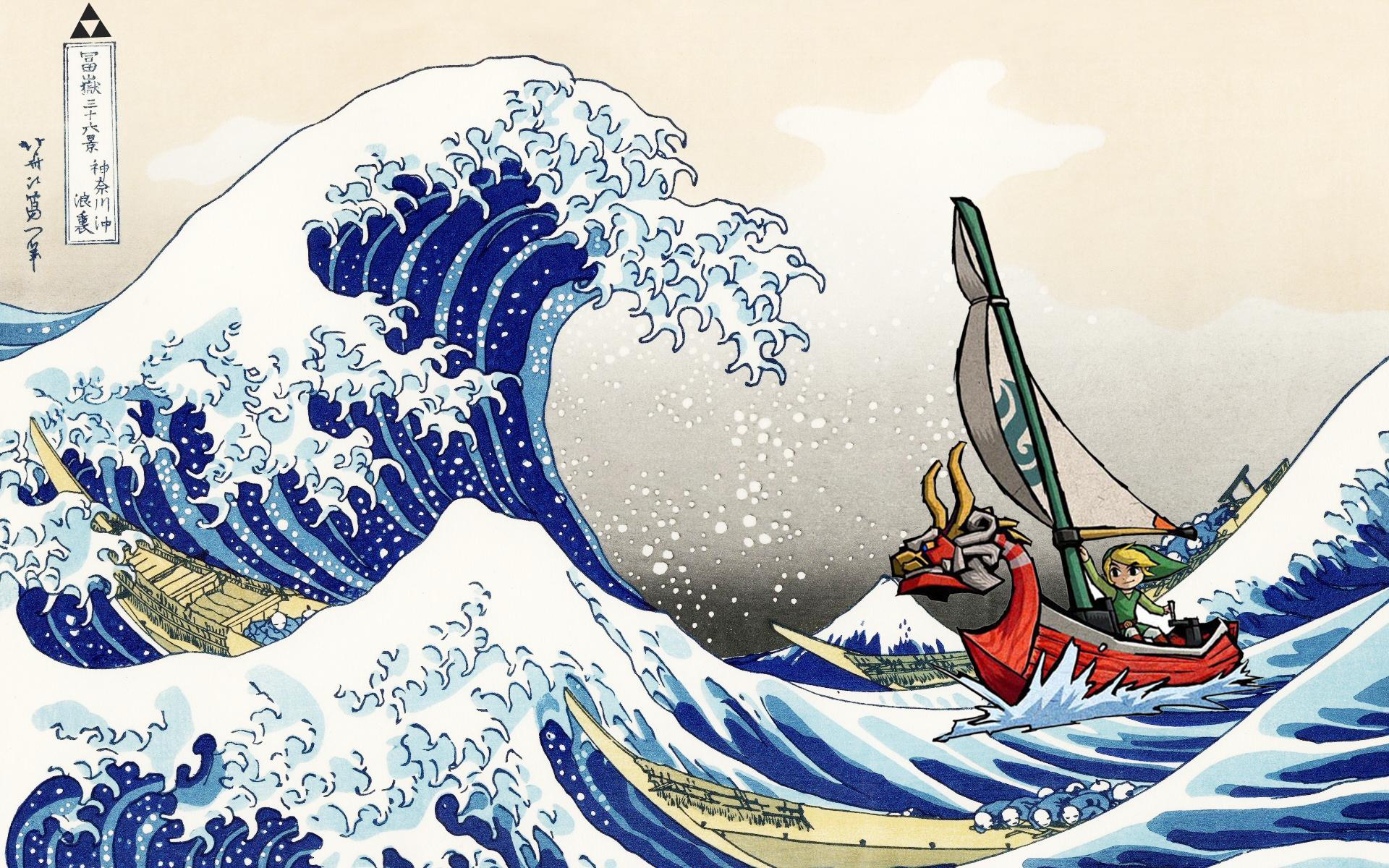 266526 télécharger l'image zelda, la grande vague au large de kanagawa, la légende de zelda : the wind waker, jeux vidéo, lien - fonds d'écran et économiseurs d'écran gratuits