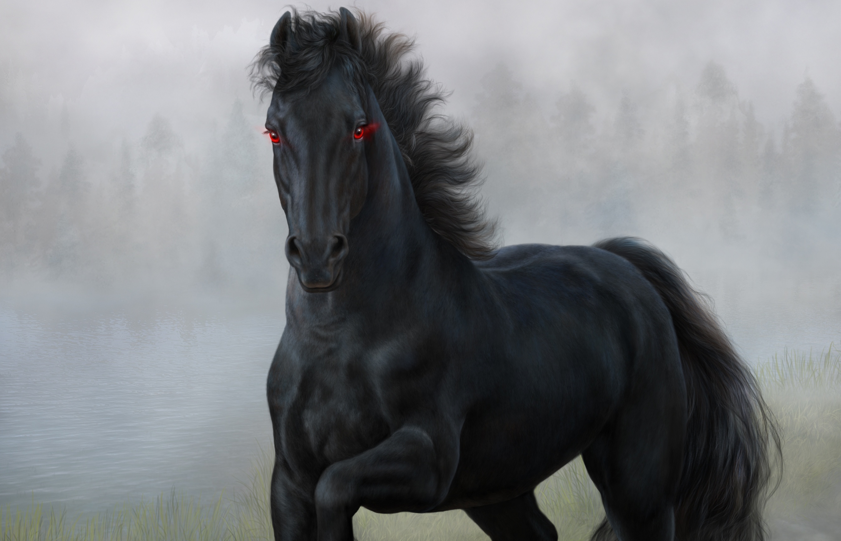 Free download wallpaper Fantasy, Horse, Red Eyes, Fantasy Animals on your PC desktop