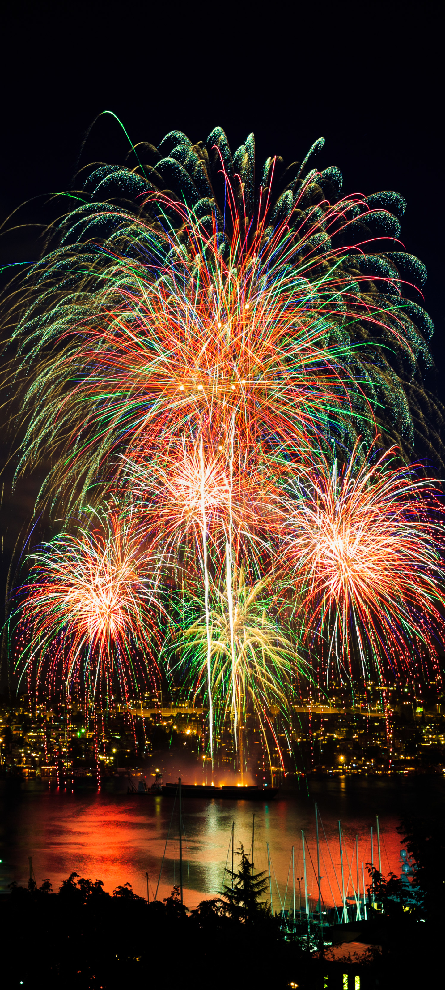 Download mobile wallpaper Night, Fireworks, Photography for free.