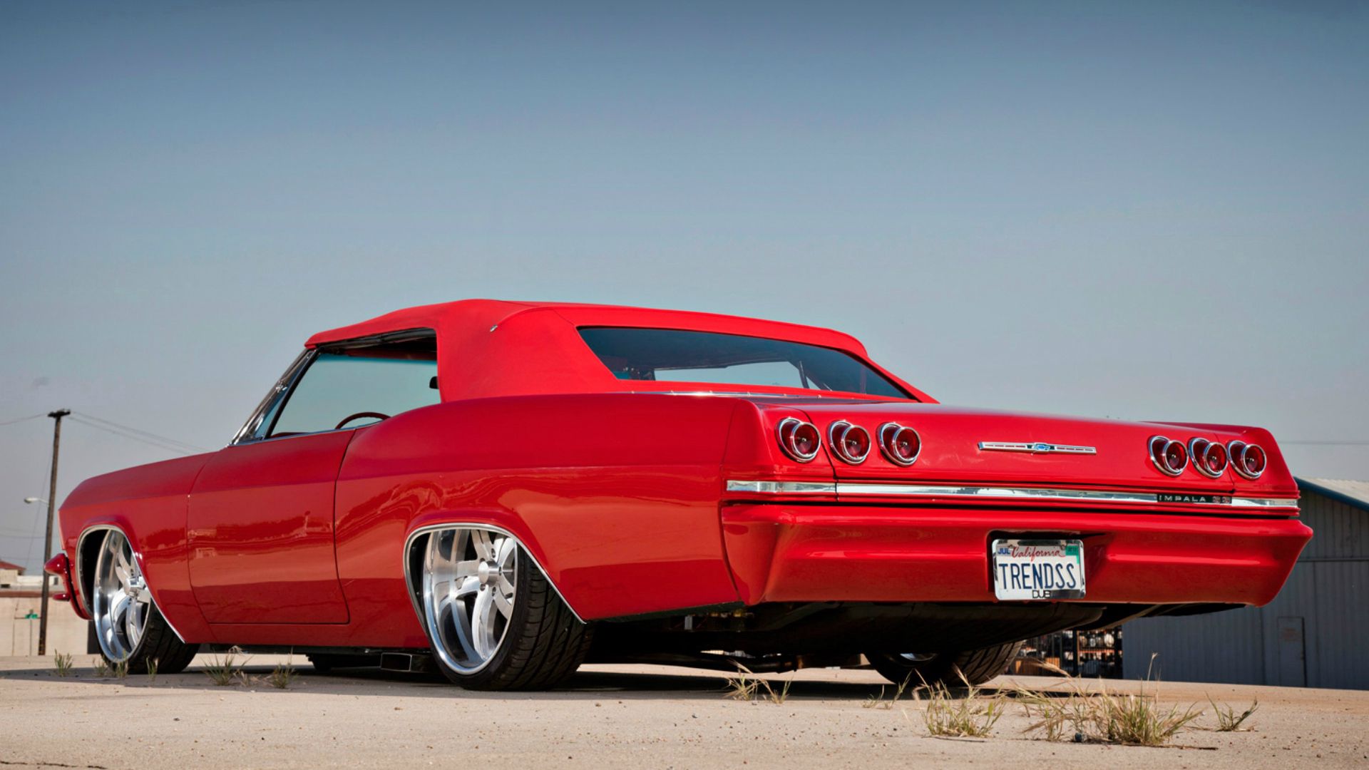 chevrolet, cars, red, side view, impala, 1965