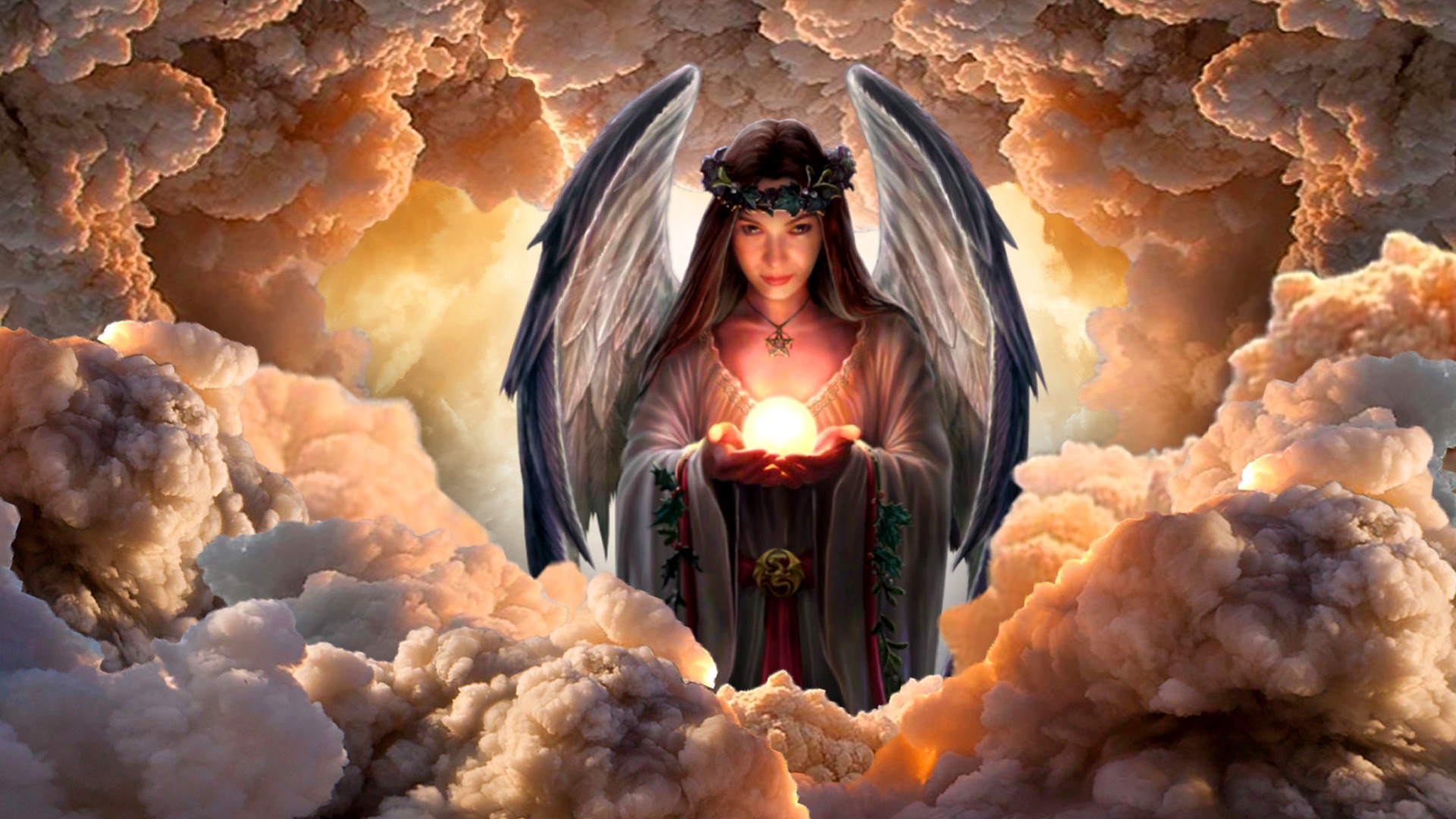 Free download wallpaper Fantasy, Wings, Angel, Cloud on your PC desktop