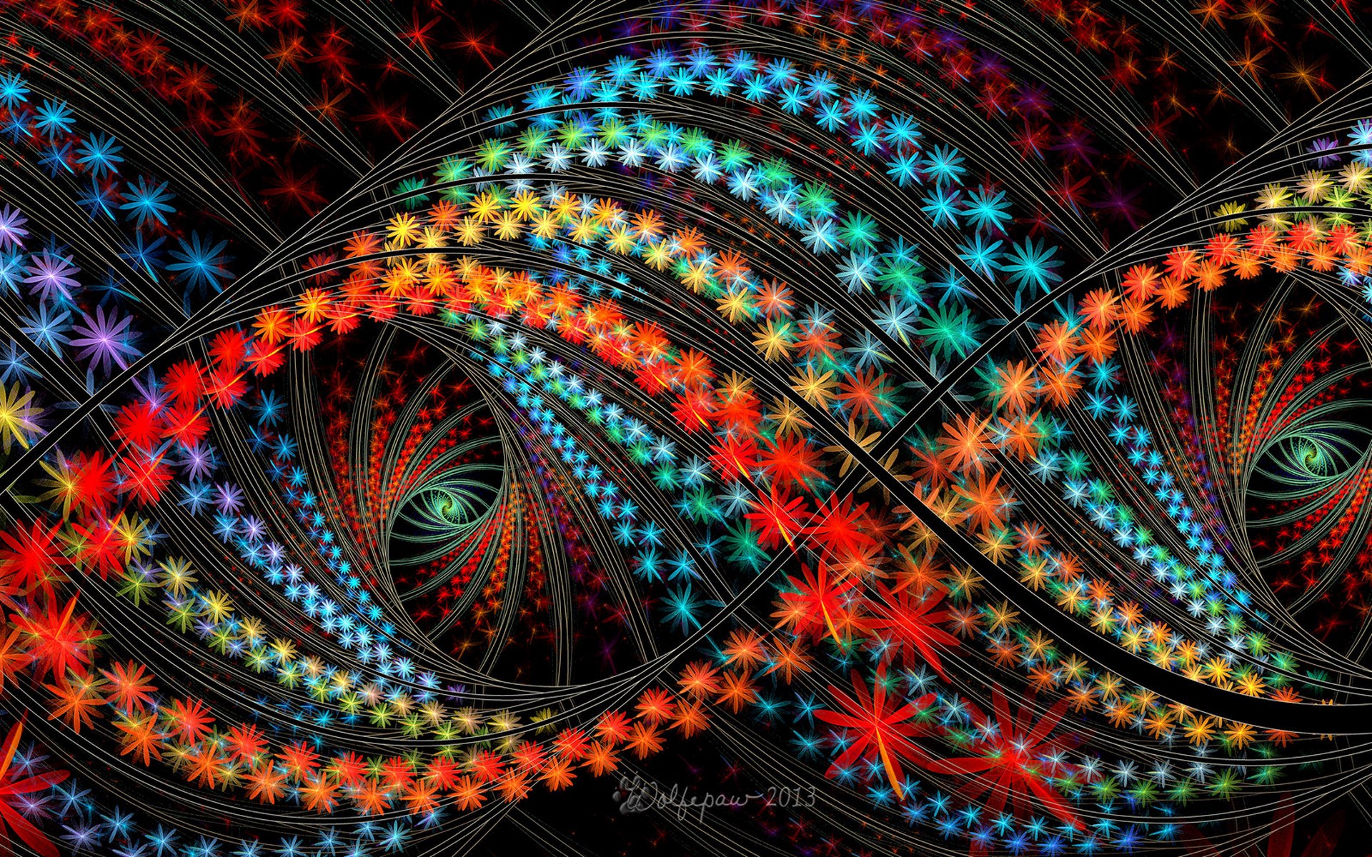 Download mobile wallpaper Abstract, Fractal, Colors, Star for free.