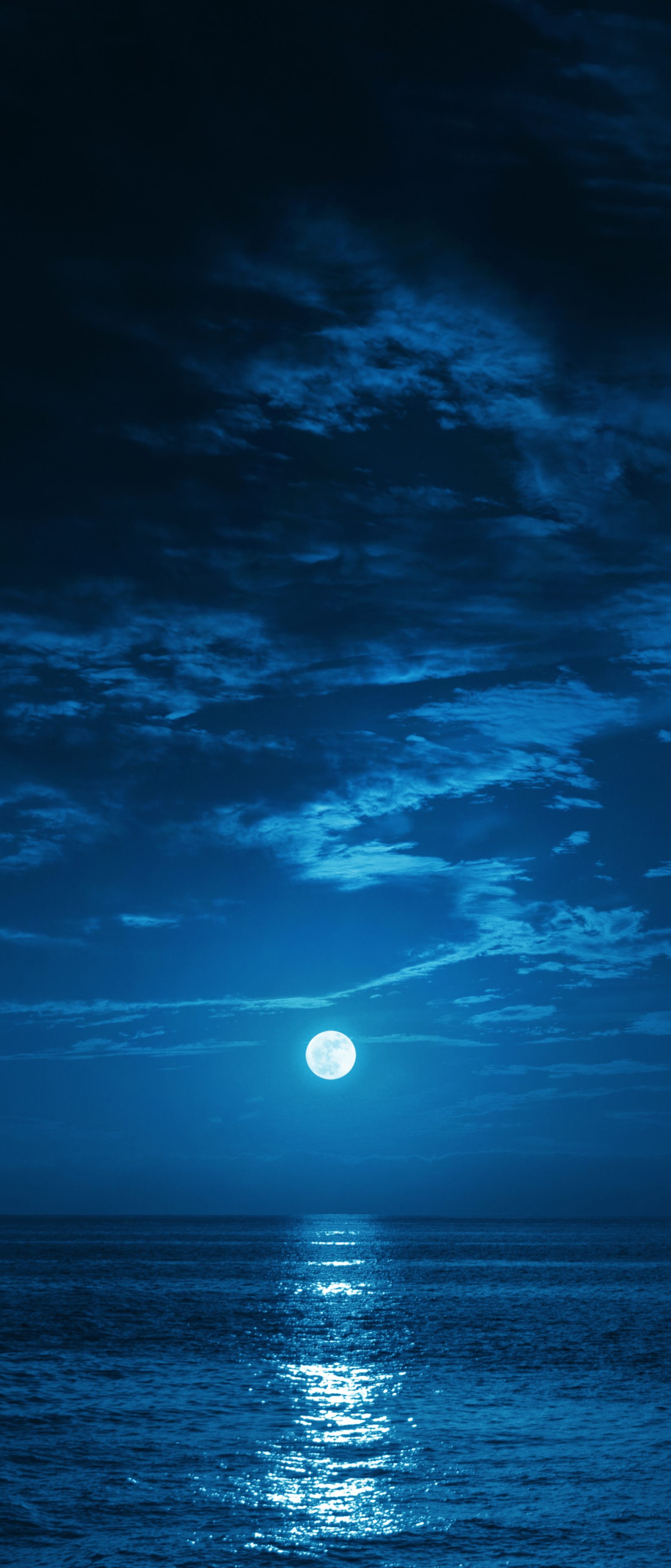 Download mobile wallpaper Night, Moon, Ocean, Earth for free.