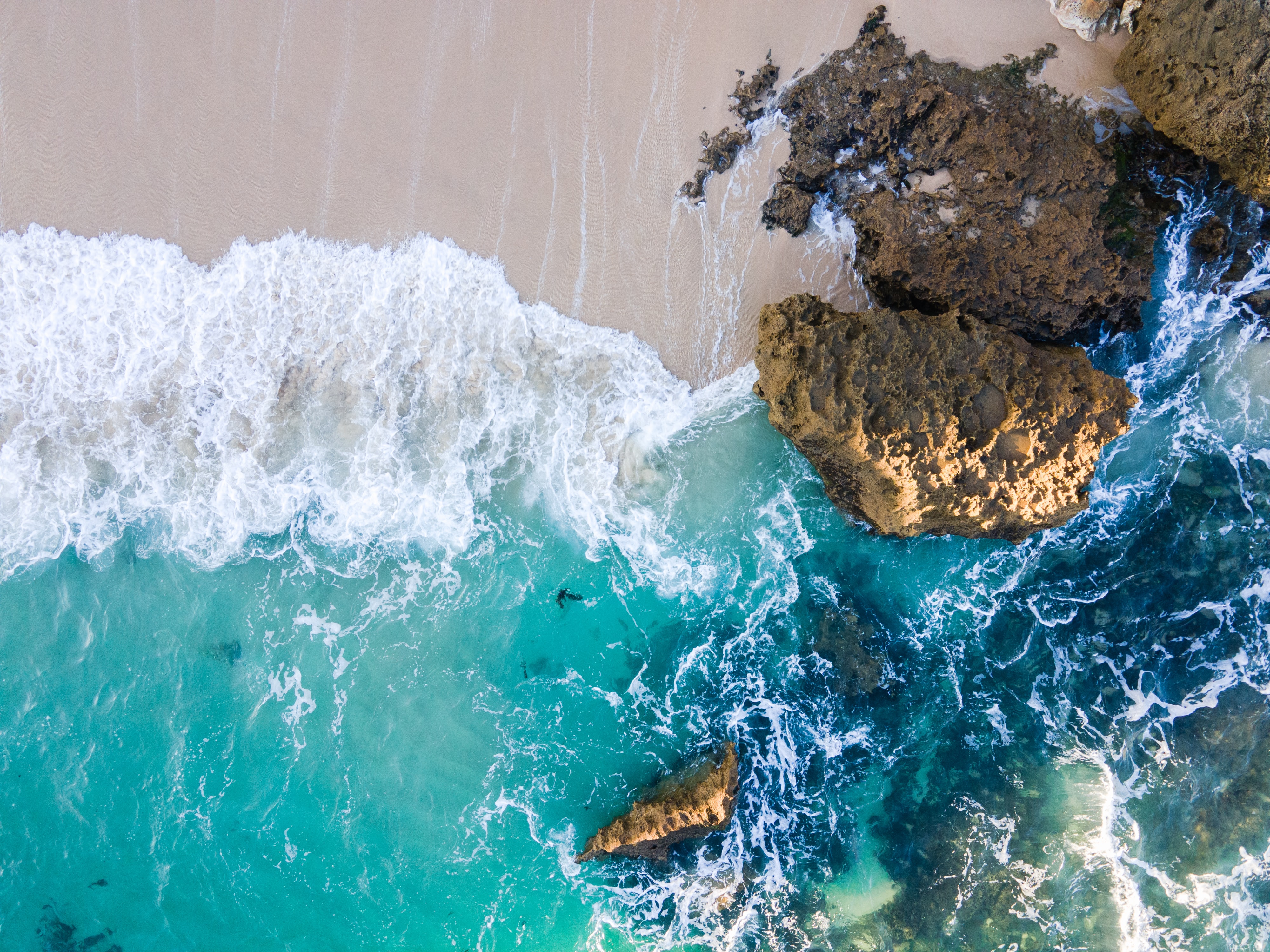nature, beach, sea, sand, view from above Full HD