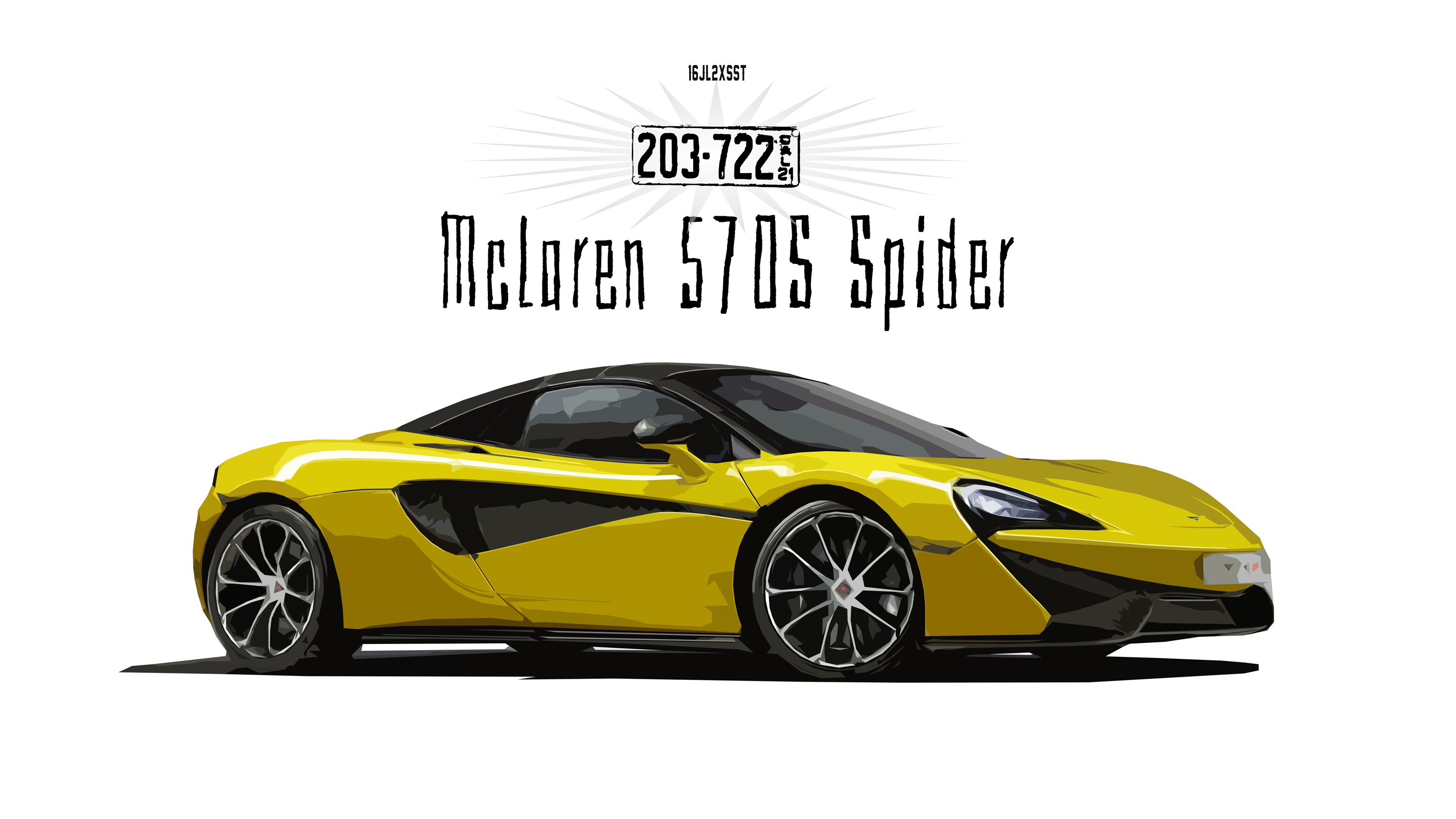 Download mobile wallpaper Mclaren, Vector, Car, Mclaren 570S, Vehicles, Yellow Car for free.