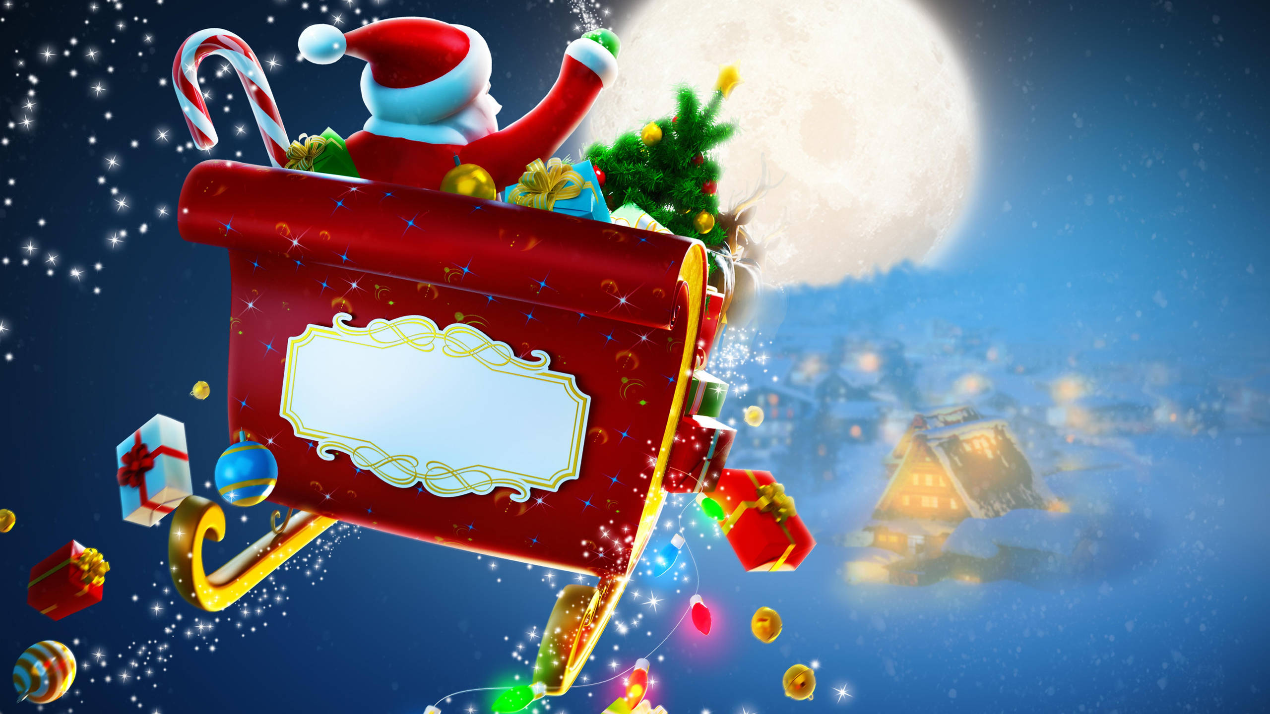 Handy-Wallpaper Feiertage, Weihnachtsmann, Weihnachten, Schlitten kostenlos herunterladen.