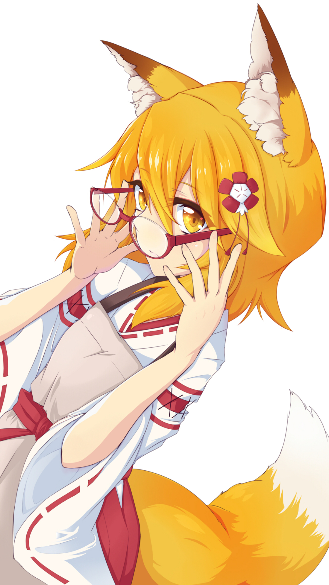 the helpful fox senko san, anime, animal ears, glasses, blonde