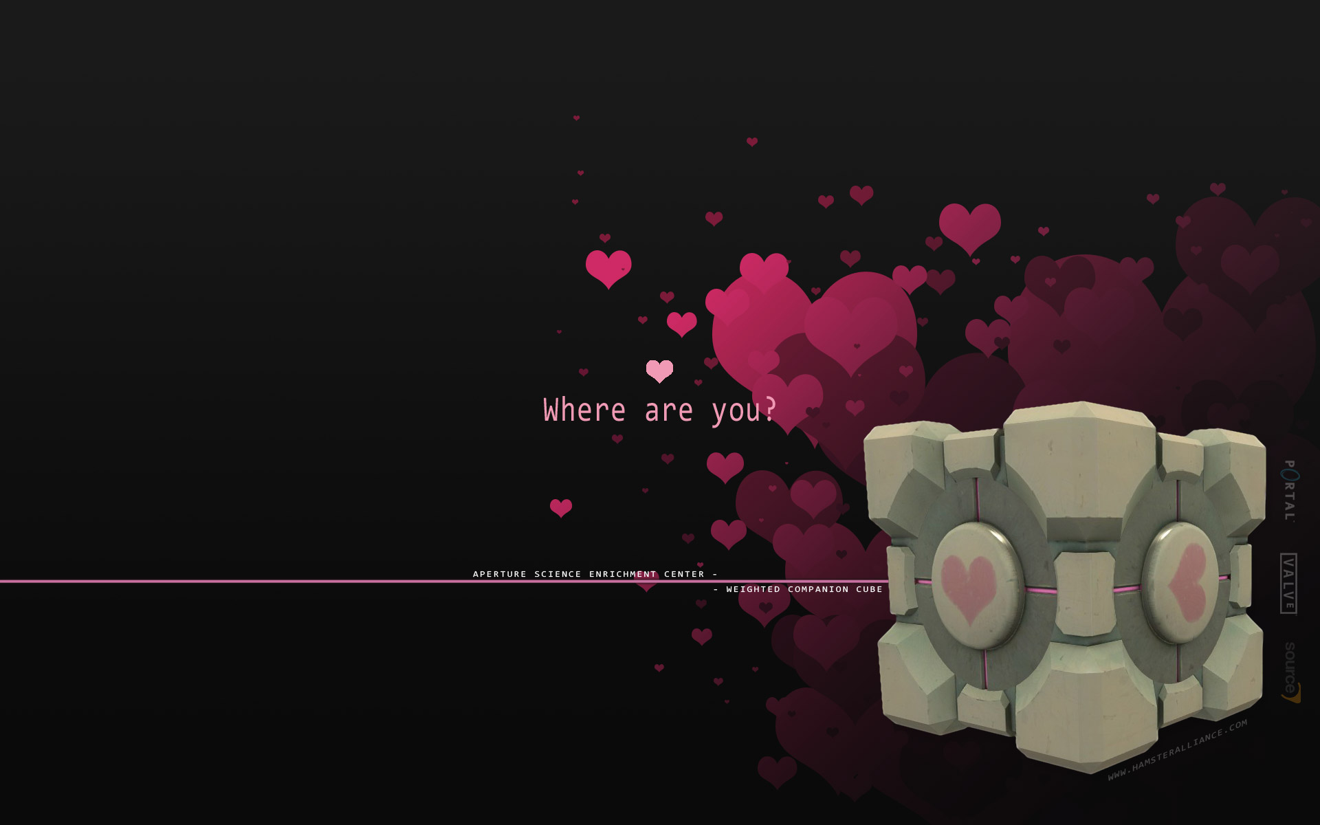 love, video game, portal, companion cube (portal), portal (video game)