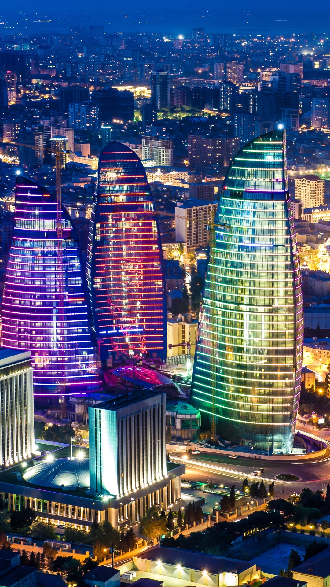 1138247 скачать обои азербайджан, города, сделано человеком, баку, пламенные башни - заставки и картинки бесплатно