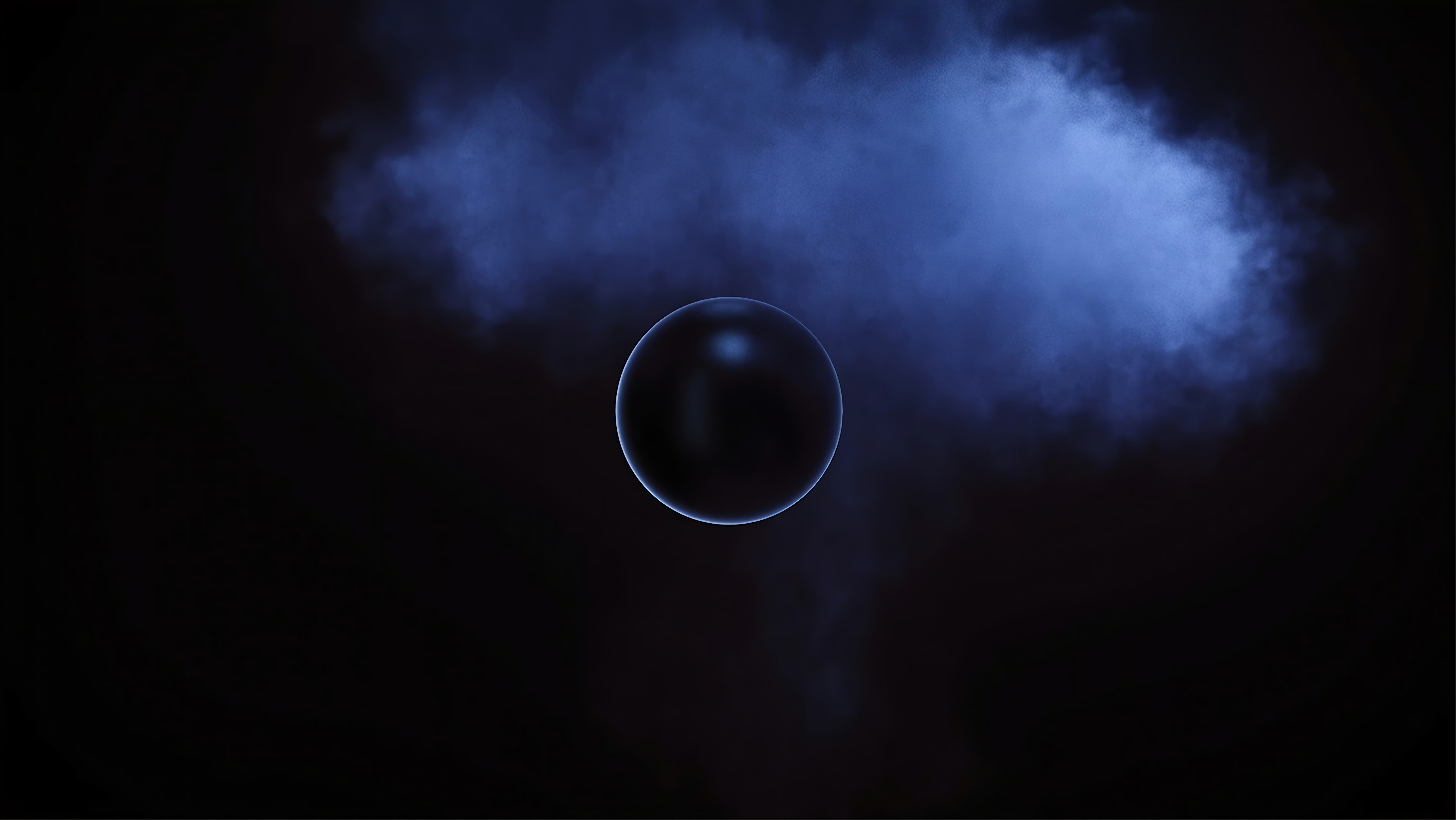 sphere, smoke, dark, ball, cloud UHD