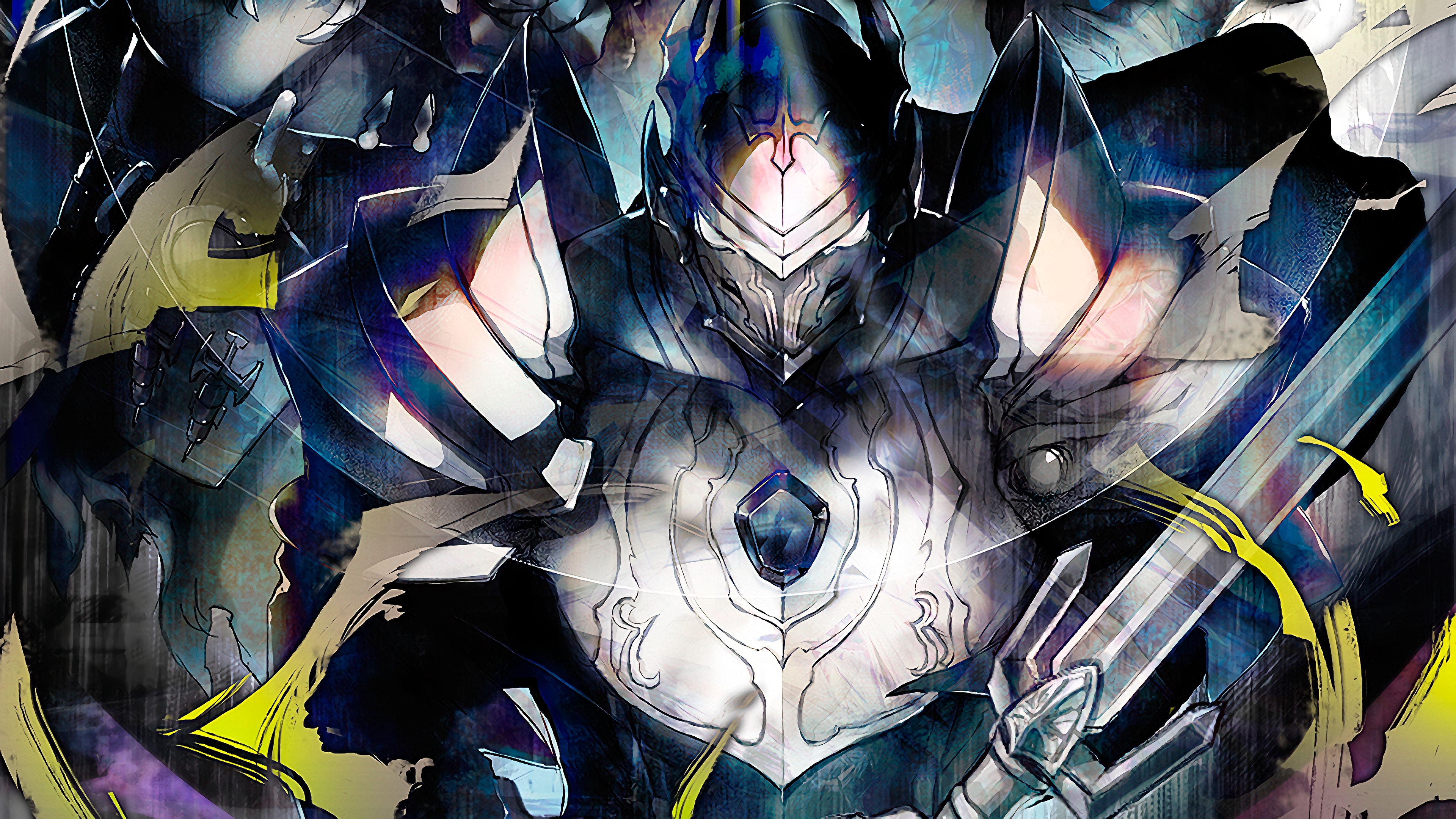 anime, overlord, armor, helmet, sword, touch me (overlord)