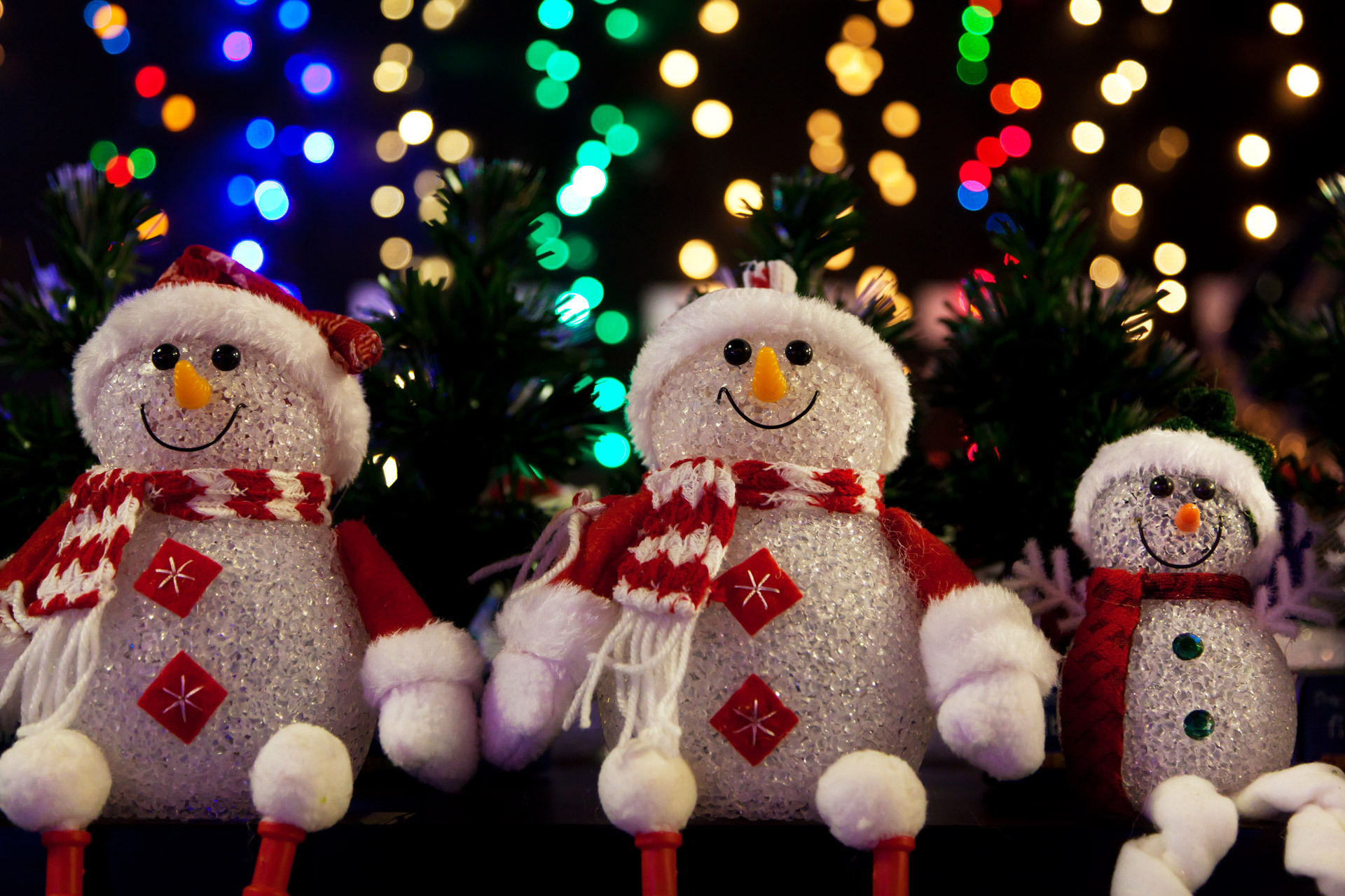 Скачать обои бесплатно Рождество, Снеговик, Праздничные картинка на рабочий стол ПК