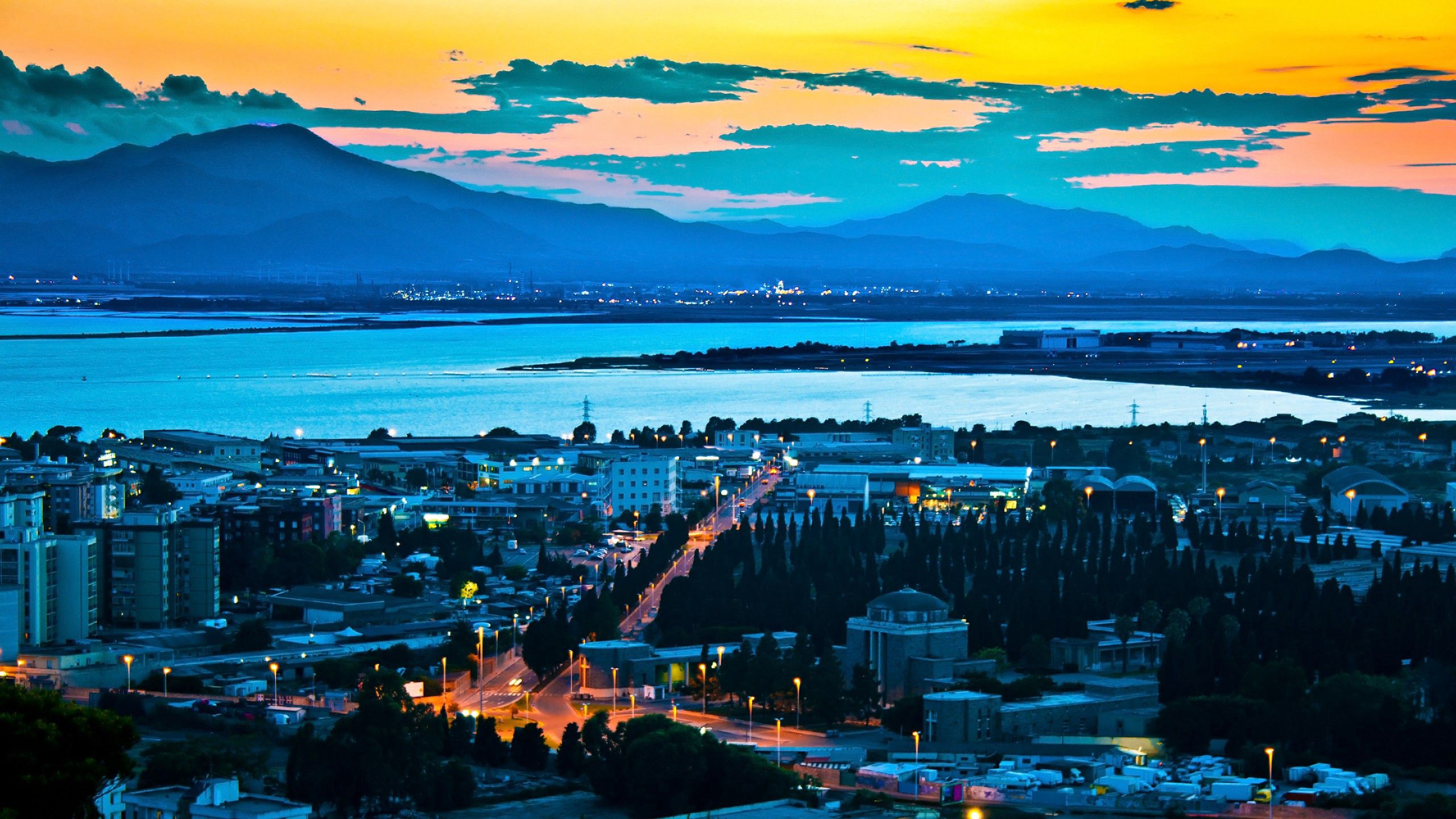 Free download wallpaper Sky, View From Above, Cities, Night on your PC desktop