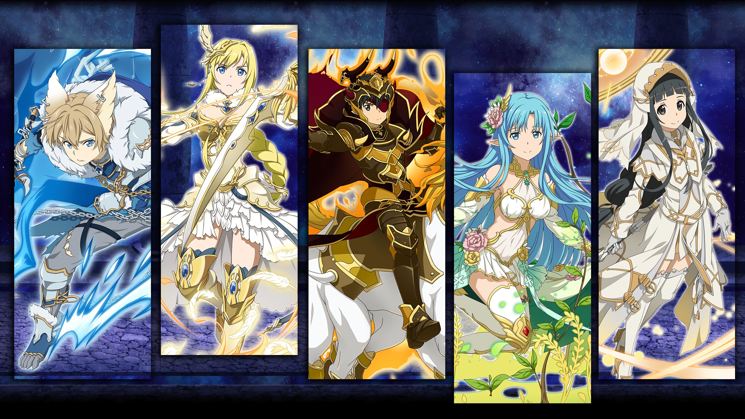 Free download wallpaper Anime, Sword Art Online, Asuna Yuuki, Kirito (Sword Art Online), Alice Zuberg, Eugeo (Sword Art Online), Sword Art Online: Memory Defrag on your PC desktop