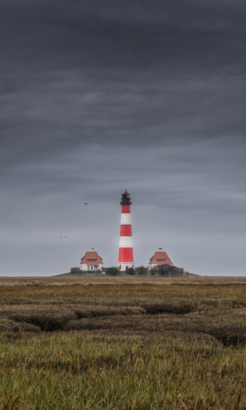 Handy-Wallpaper Horizont, Feld, Leuchtturm, Himmel, Menschengemacht, Aufstellen kostenlos herunterladen.