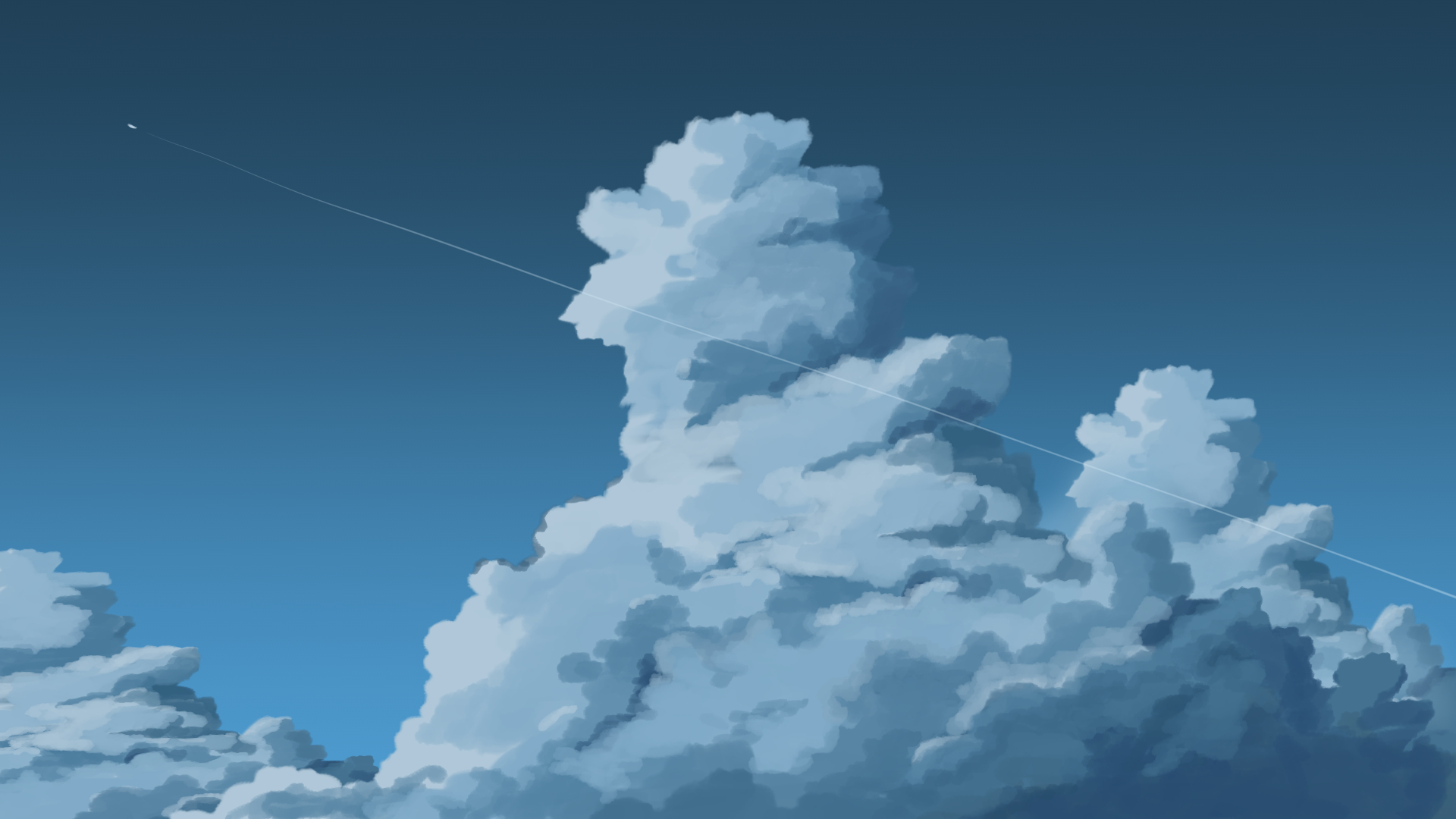 Скачать обои бесплатно Аниме, Небо, Облака картинка на рабочий стол ПК