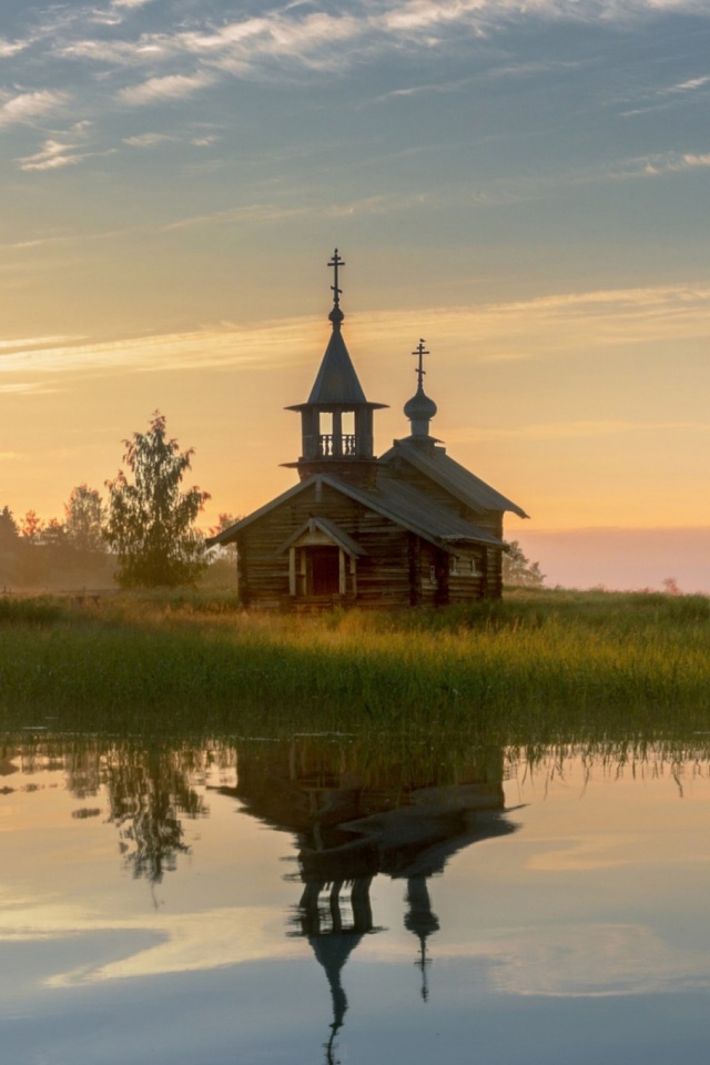 Download mobile wallpaper Water, Reflection, Church, Religion, Churches, Religious for free.