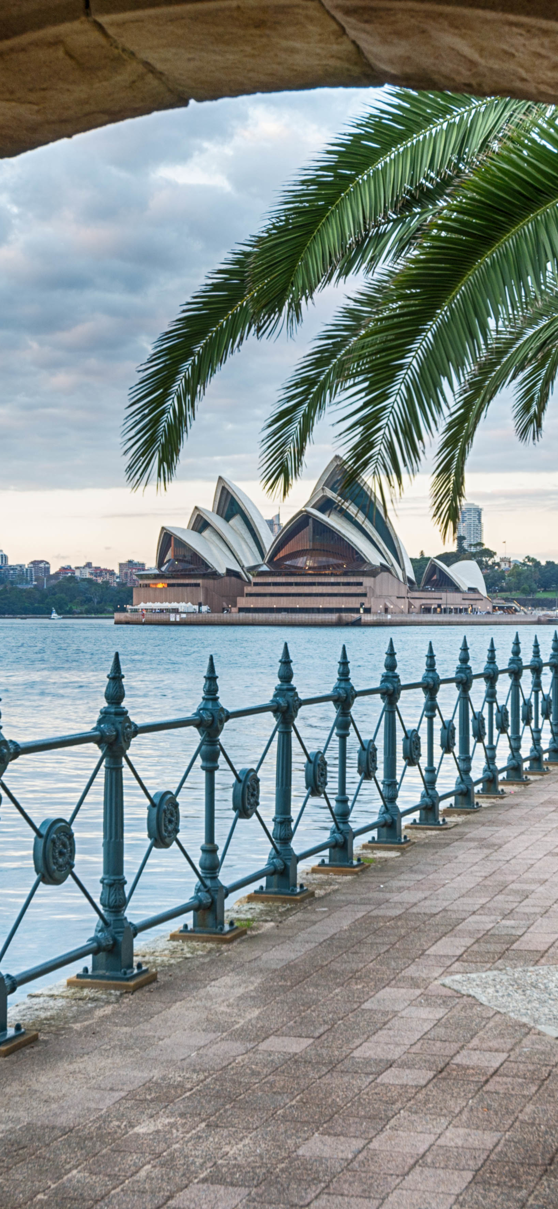 Download mobile wallpaper Sydney, Arch, Australia, Sydney Opera House, Man Made, Palm Tree for free.
