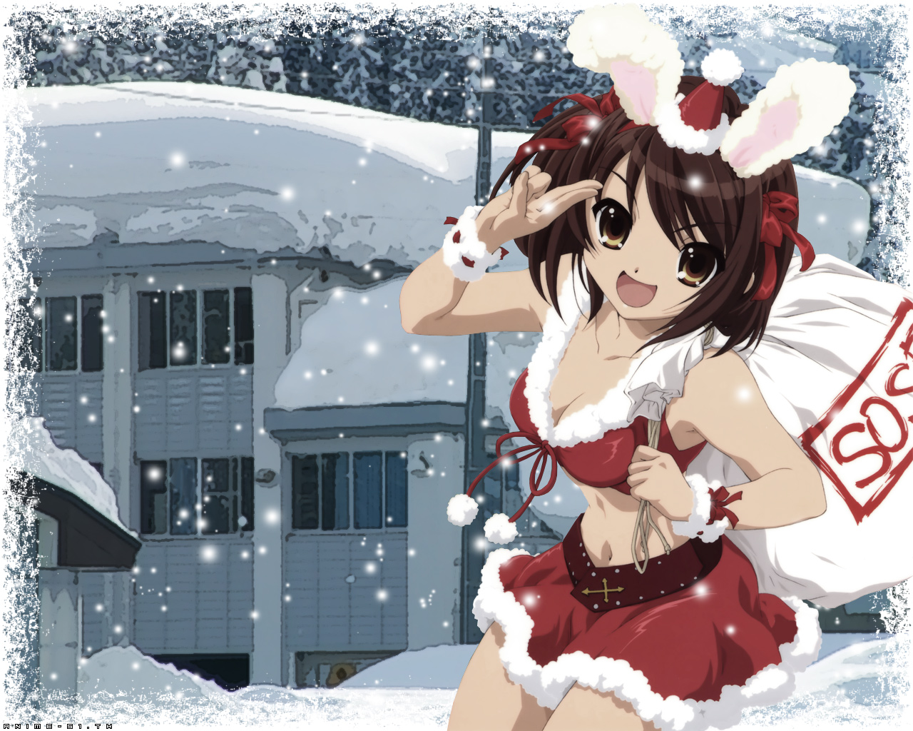 Download mobile wallpaper Anime, Christmas, Haruhi Suzumiya, The Melancholy Of Haruhi Suzumiya for free.