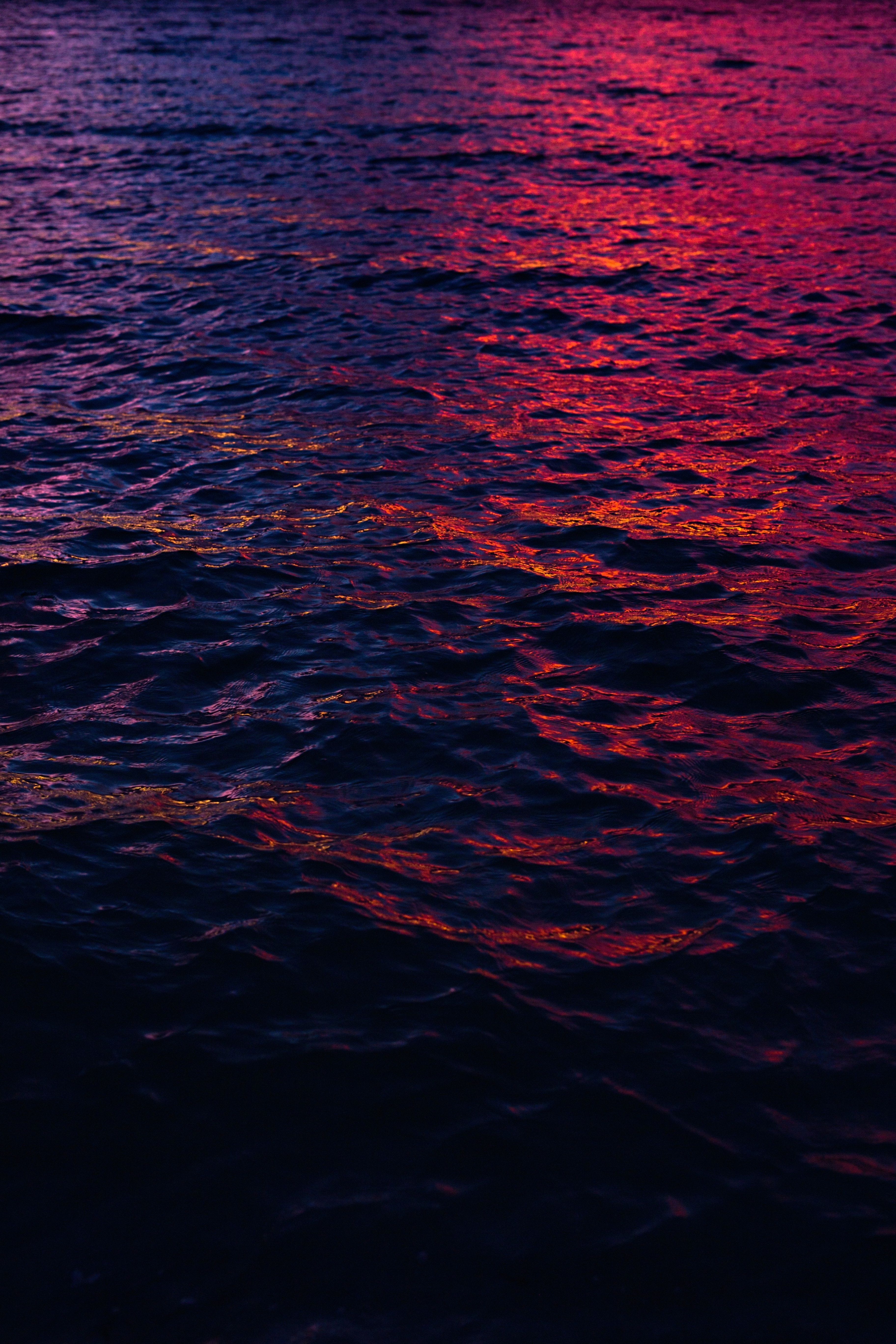 waves, surface, water, dark, glare, ripples, ripple, gleam for android