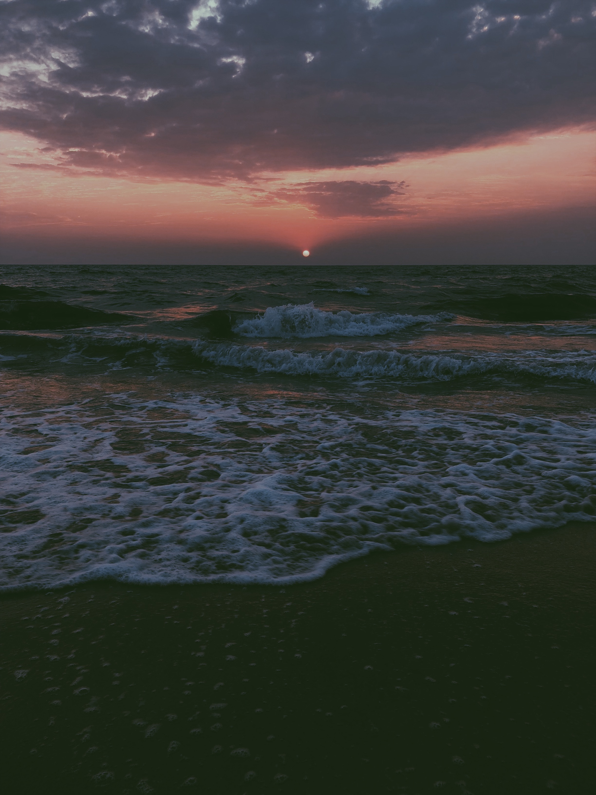 134154 Hintergrundbild herunterladen natur, sunset, sea, horizont, flut, tide - Bildschirmschoner und Bilder kostenlos