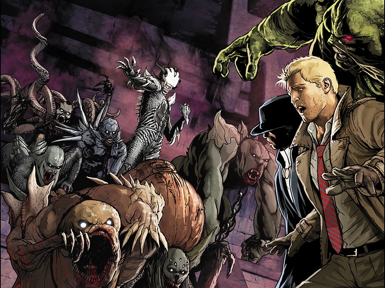 comics, justice league dark, constantine (dc comics), swamp thing