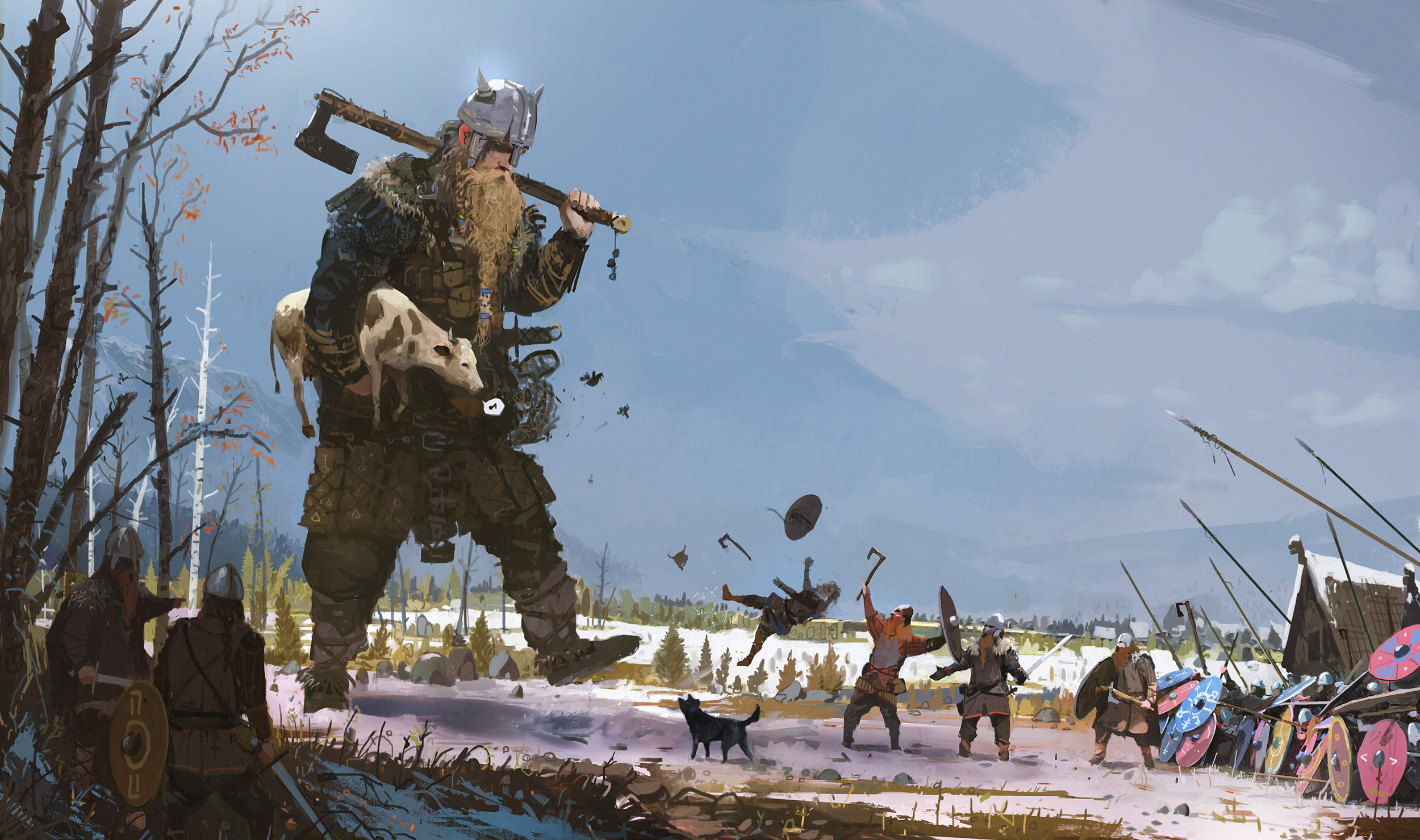 Free download wallpaper Fantasy, Warrior, Giant, Viking on your PC desktop