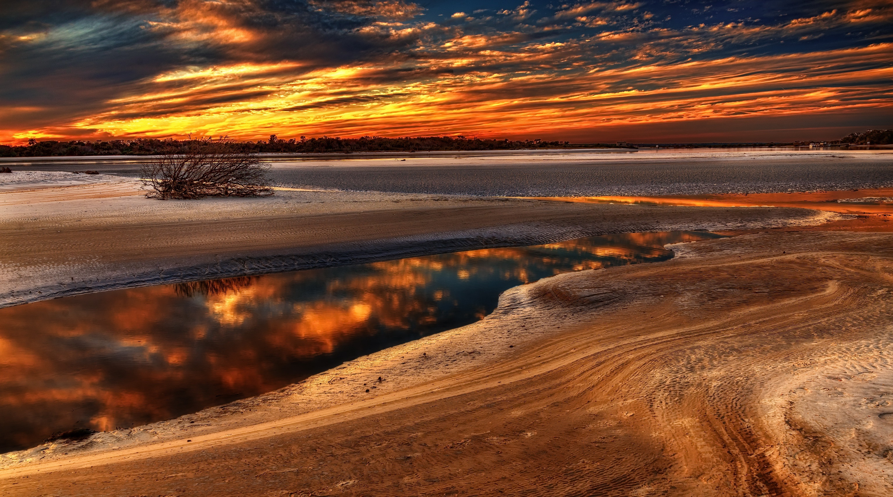 Free download wallpaper Nature, Sunset, Reflection, Earth, Florida on your PC desktop