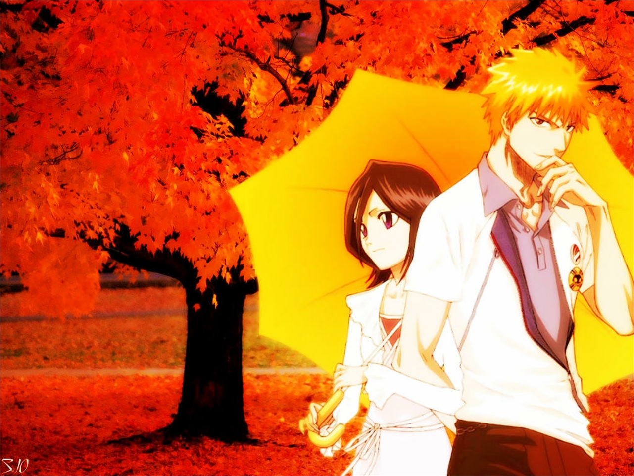 Free download wallpaper Anime, Bleach, Rukia Kuchiki, Ichigo Kurosaki on your PC desktop