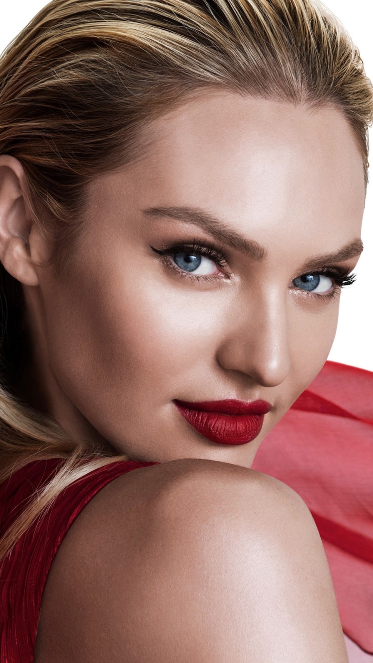 Handy-Wallpaper Blond, Gesicht, Modell, Frauen, Blaue Augen, Blondinen, Lippenstift, Candice Swanepoel, Südafrikanisch kostenlos herunterladen.