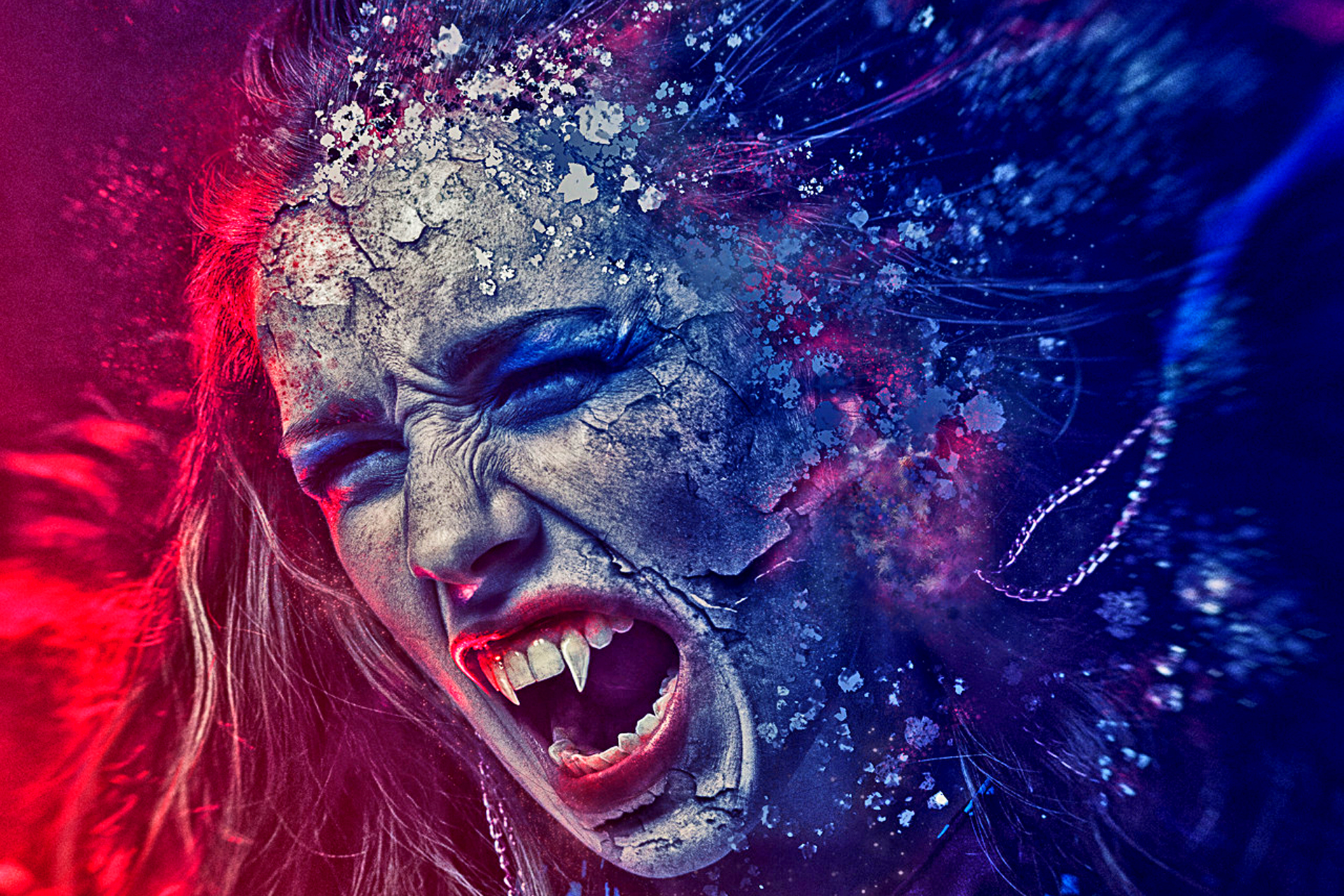 Free download wallpaper Fantasy, Dark, Fangs, Face, Vampire on your PC desktop
