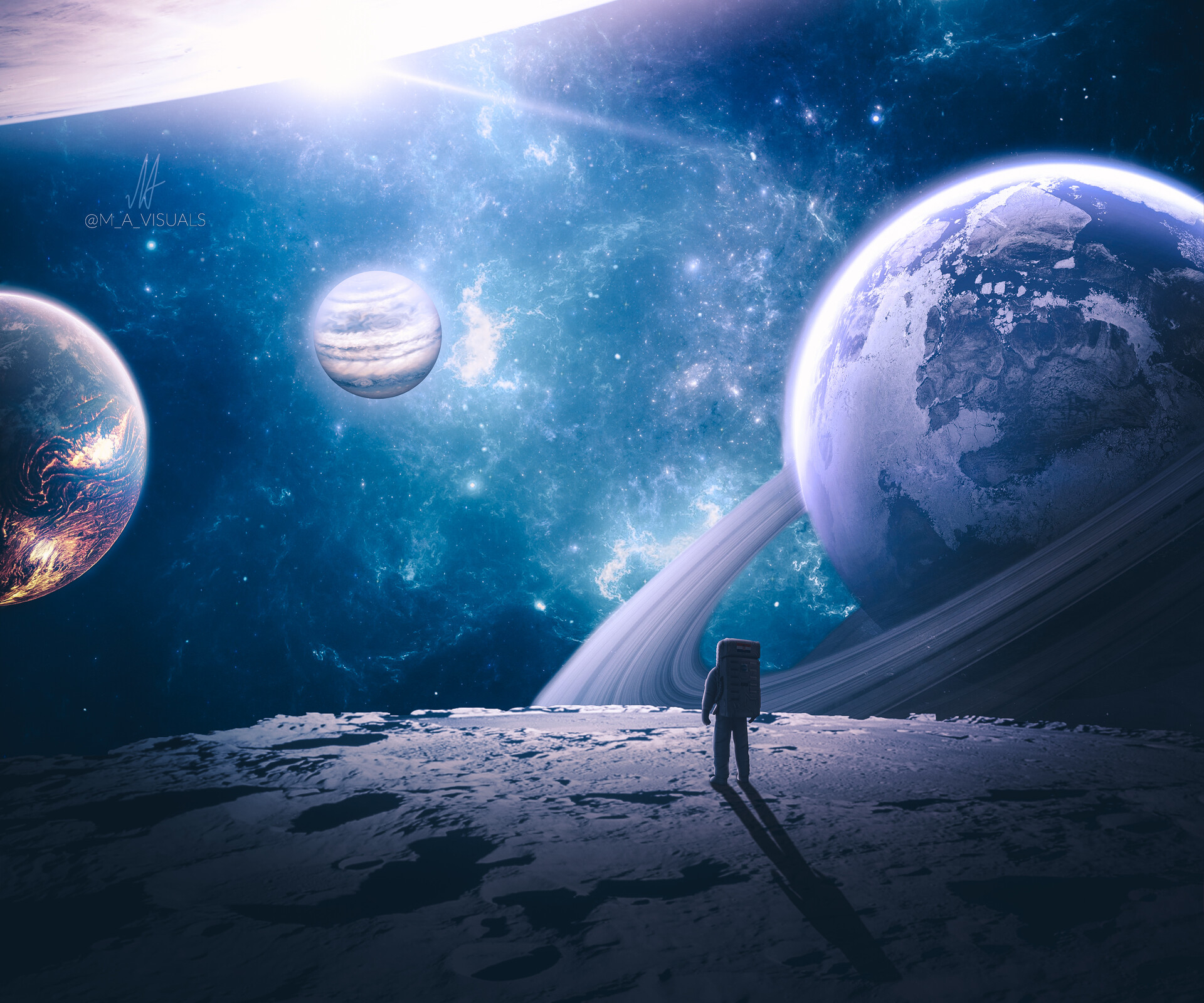 Téléchargez des papiers peints mobile Espace, Planète, Science Fiction, Astronaute gratuitement.