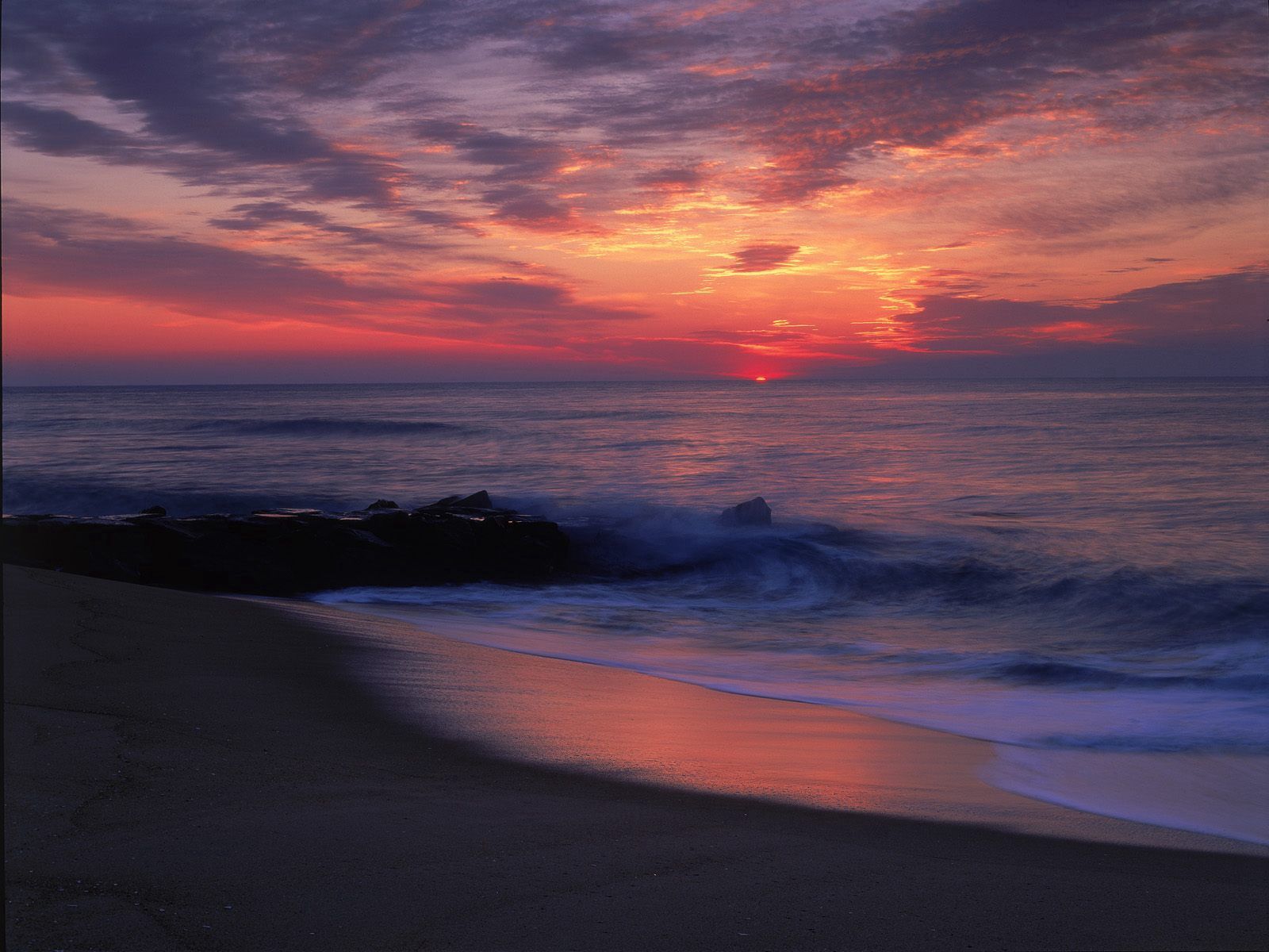 Laden Sie das Stein, Natur, Ein Stein, Sunset, Waves, Sea-Bild kostenlos auf Ihren PC-Desktop herunter