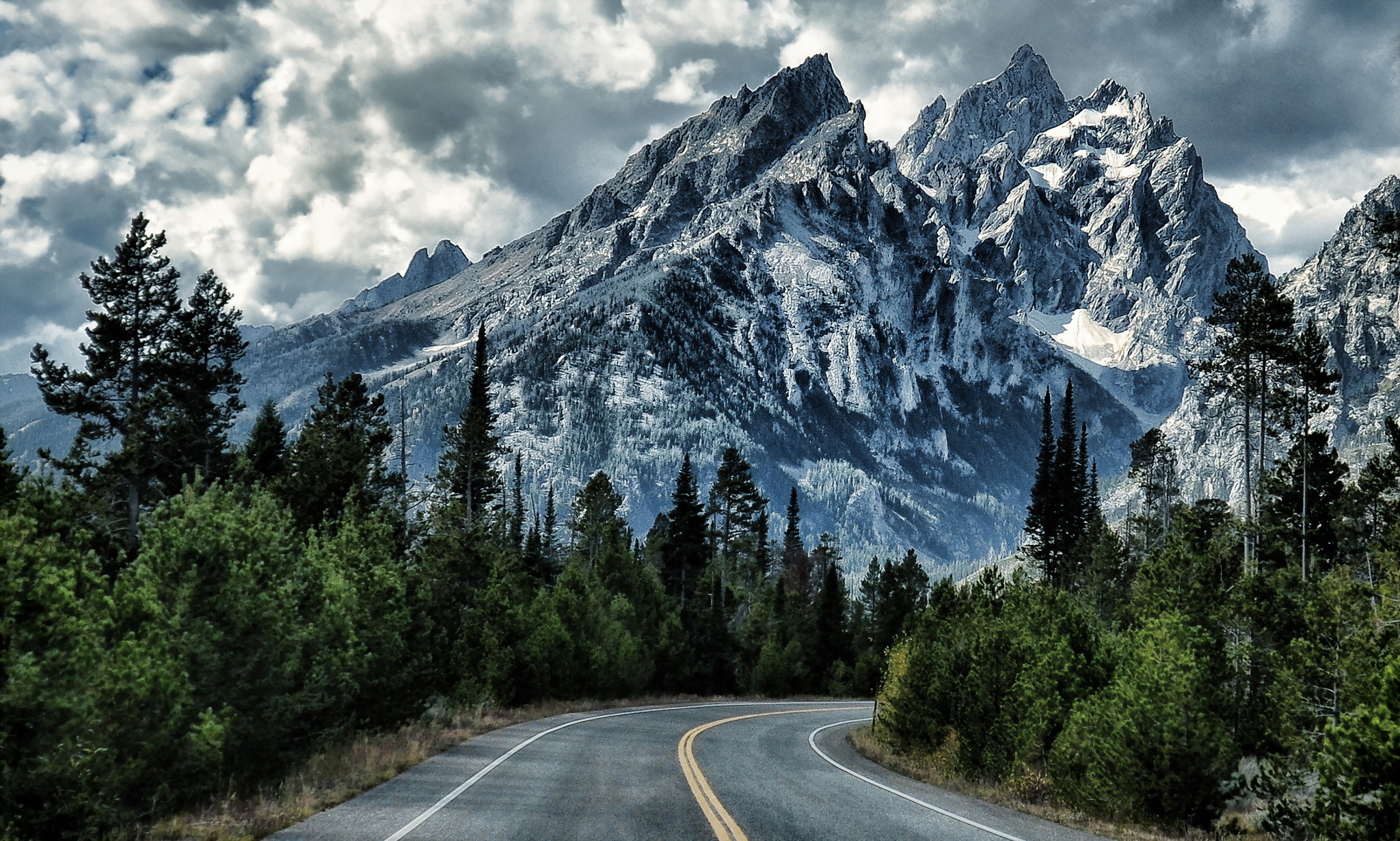 Download mobile wallpaper Mountains, Mountain, Road, Tree, Photography for free.