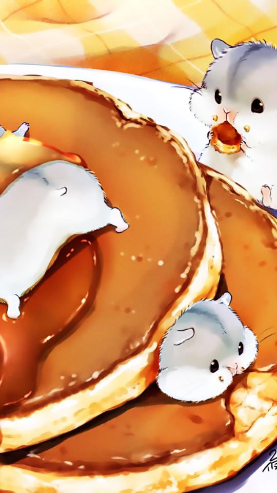 Download mobile wallpaper Anime, Cute, Hamster, Original for free.