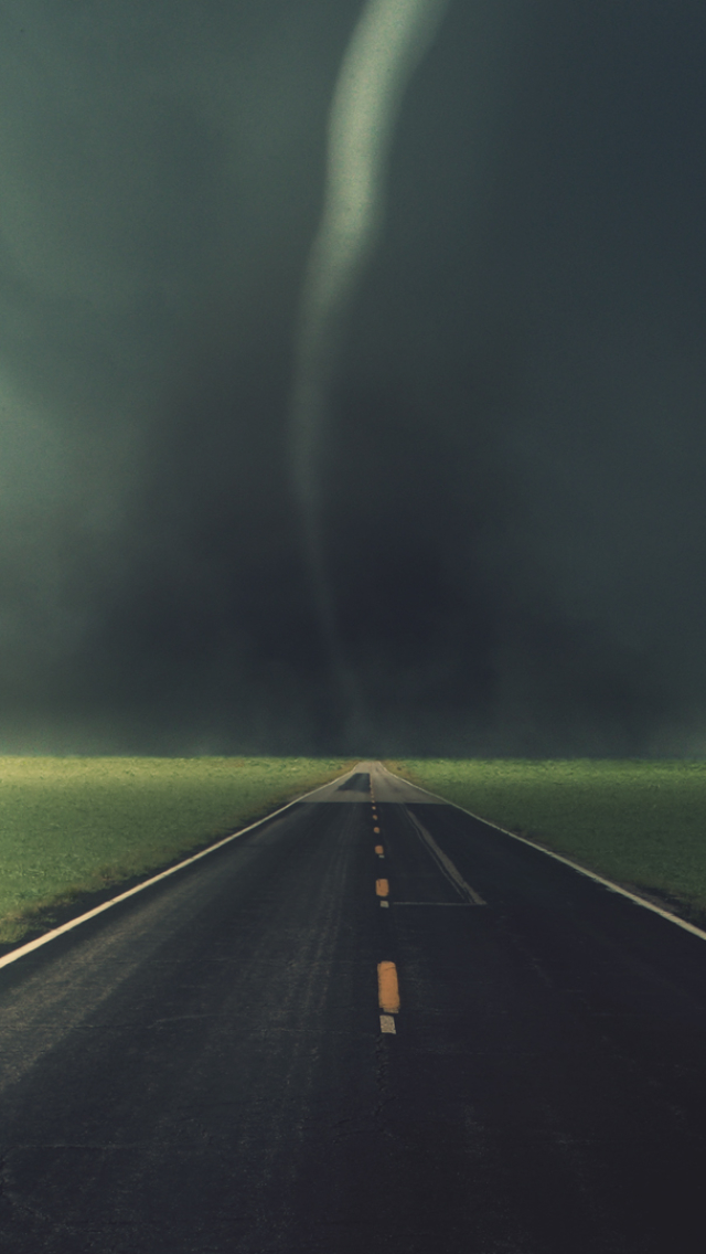 Download mobile wallpaper Road, Earth, Storm, Tornado for free.