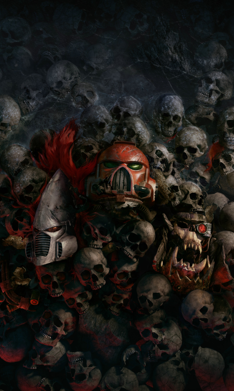Скачати мобільні шпалери Warhammer, Темний, Череп, Відеогра, Warhammer 40 000: Dawn Of War Iii безкоштовно.