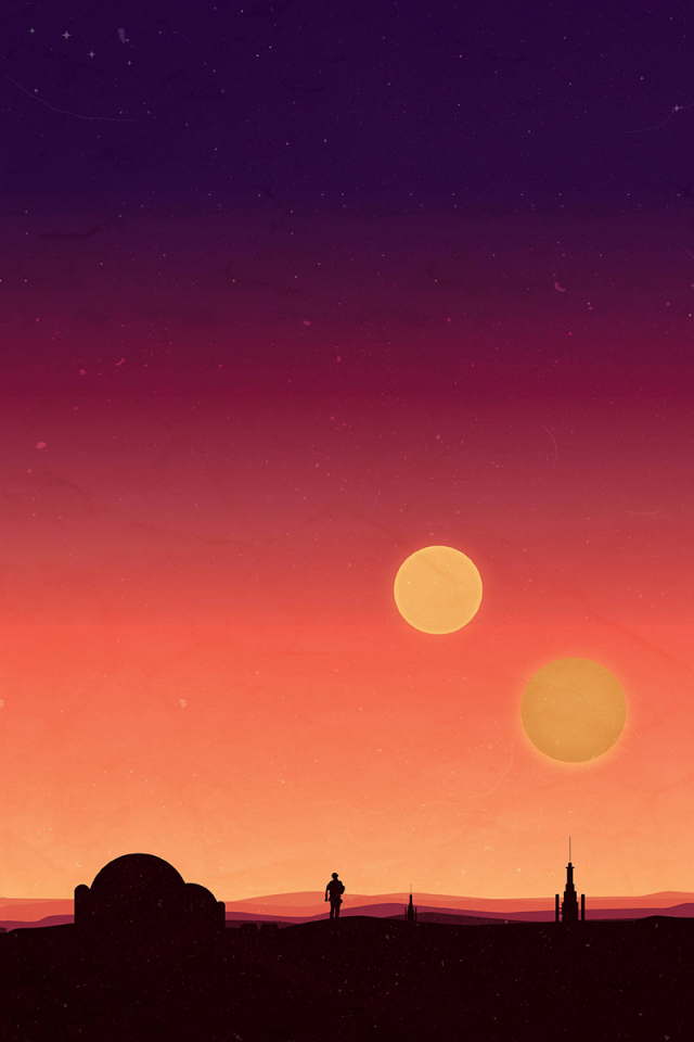 tatooine (star wars), desert, movie, star wars, orange (color), luke skywalker, sunset, stars