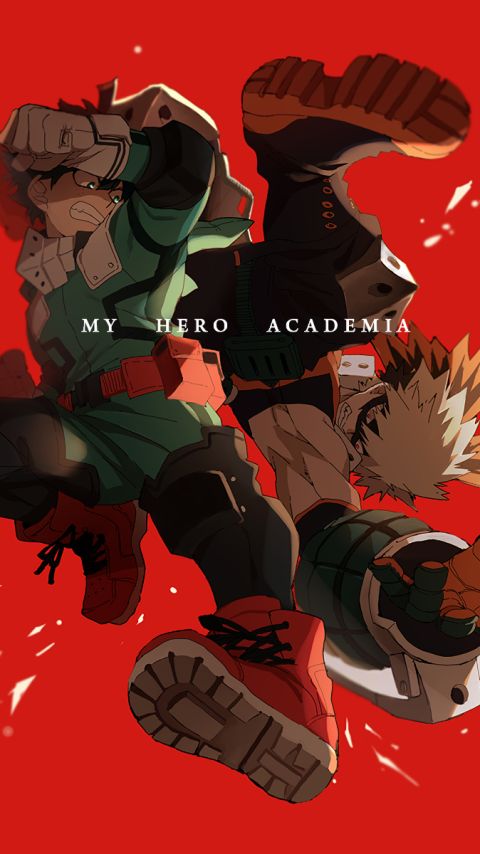 Download mobile wallpaper Anime, Izuku Midoriya, Katsuki Bakugou, My Hero Academia for free.