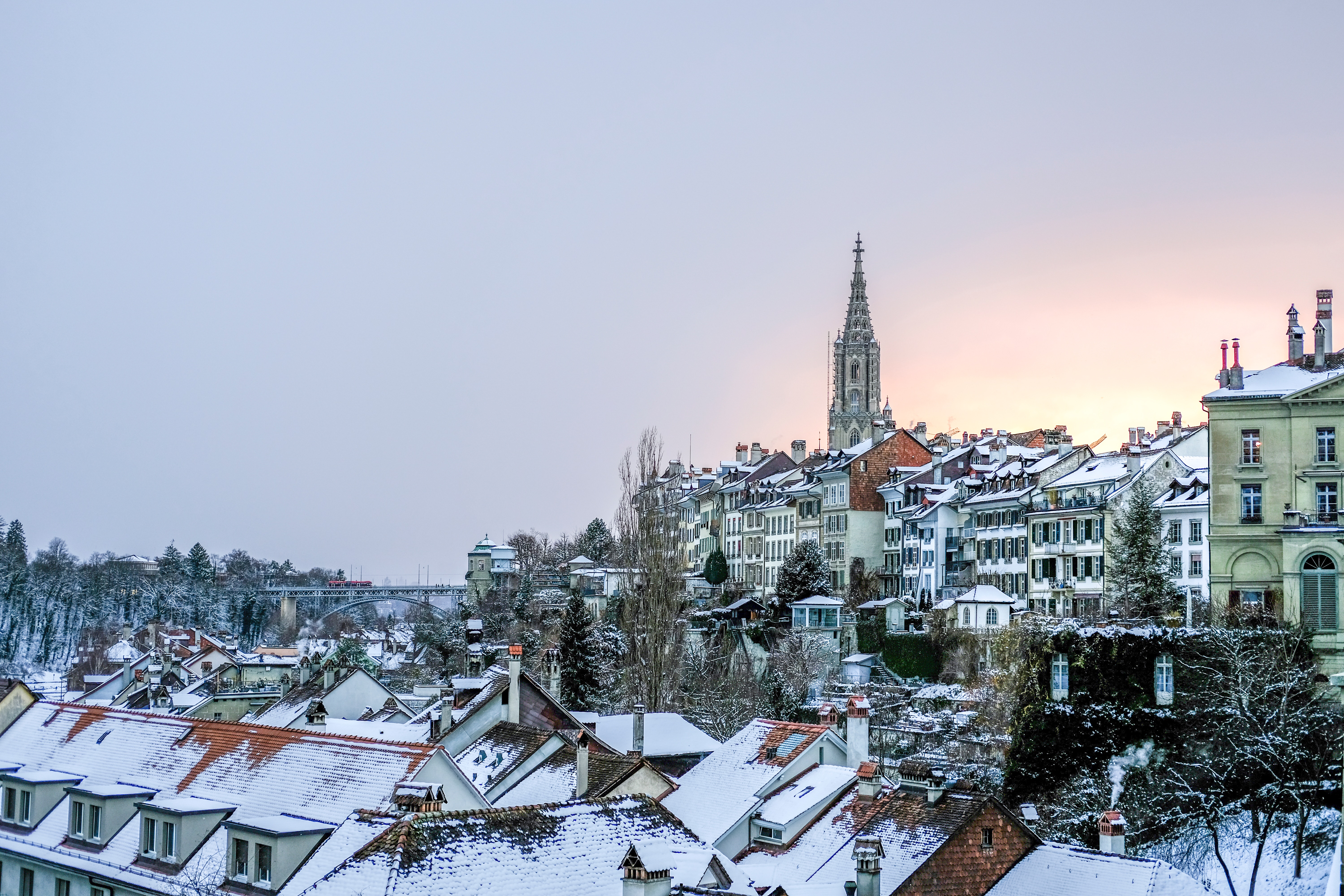 winter, roof, cities, snow, building, roofs High Definition image