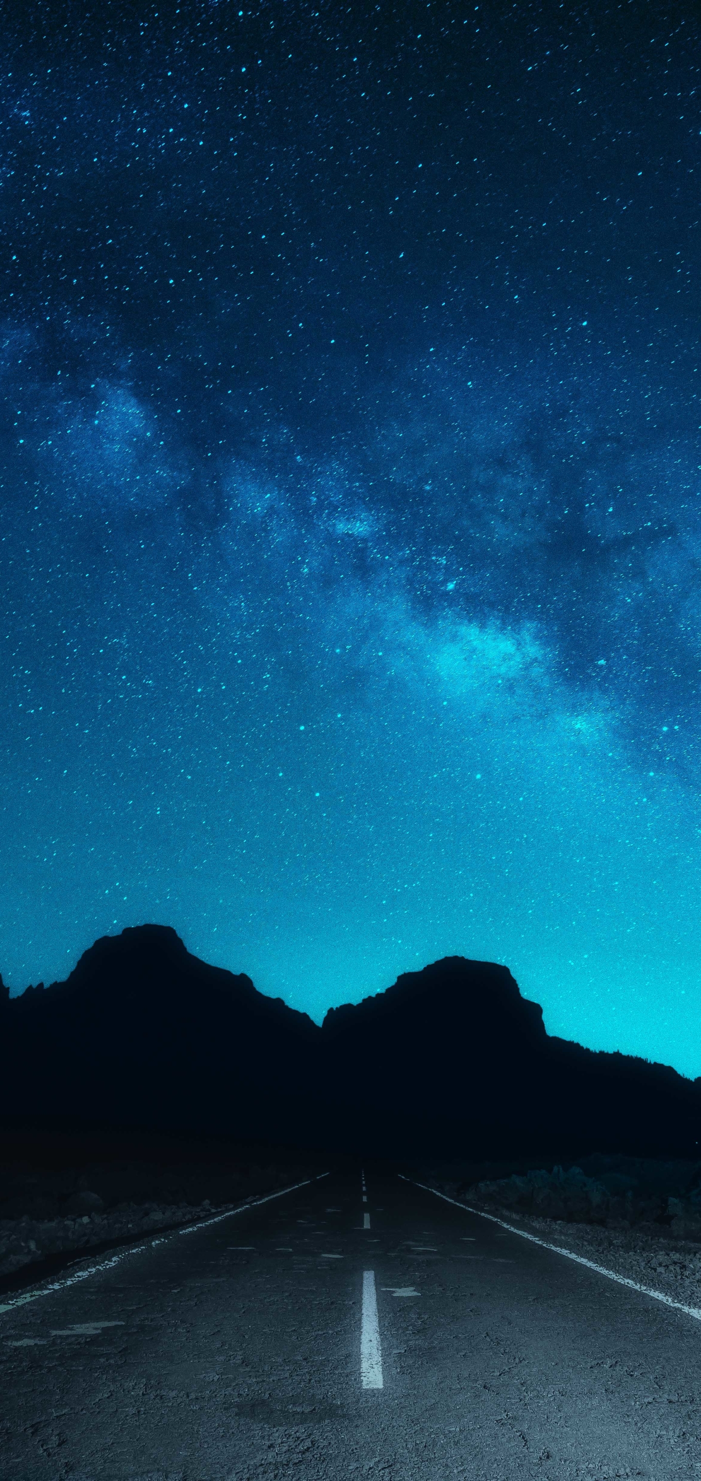 Download mobile wallpaper Stars, Night, Road, Milky Way, Sci Fi for free.