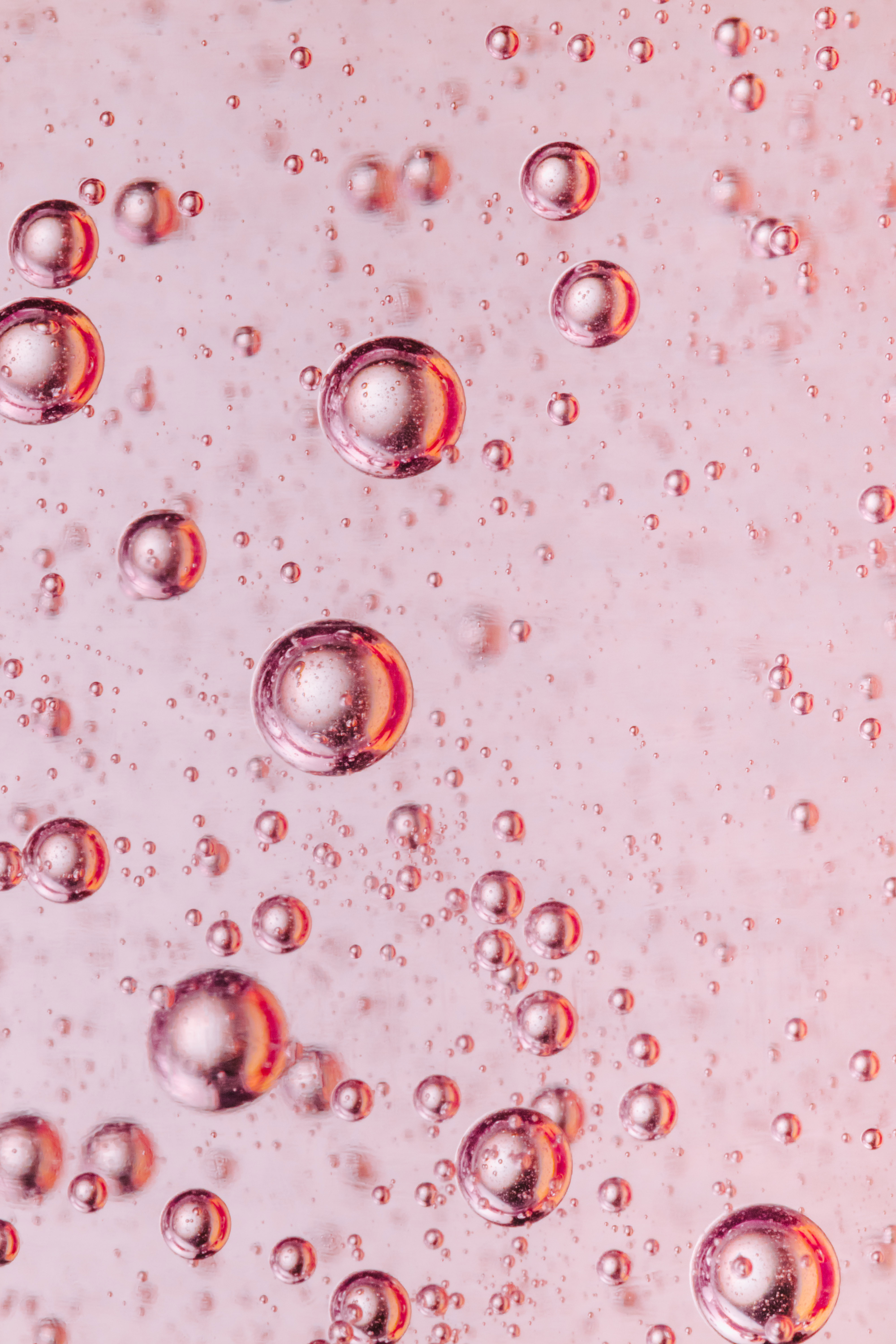 vertical wallpaper pink, liquid, bubbles, macro