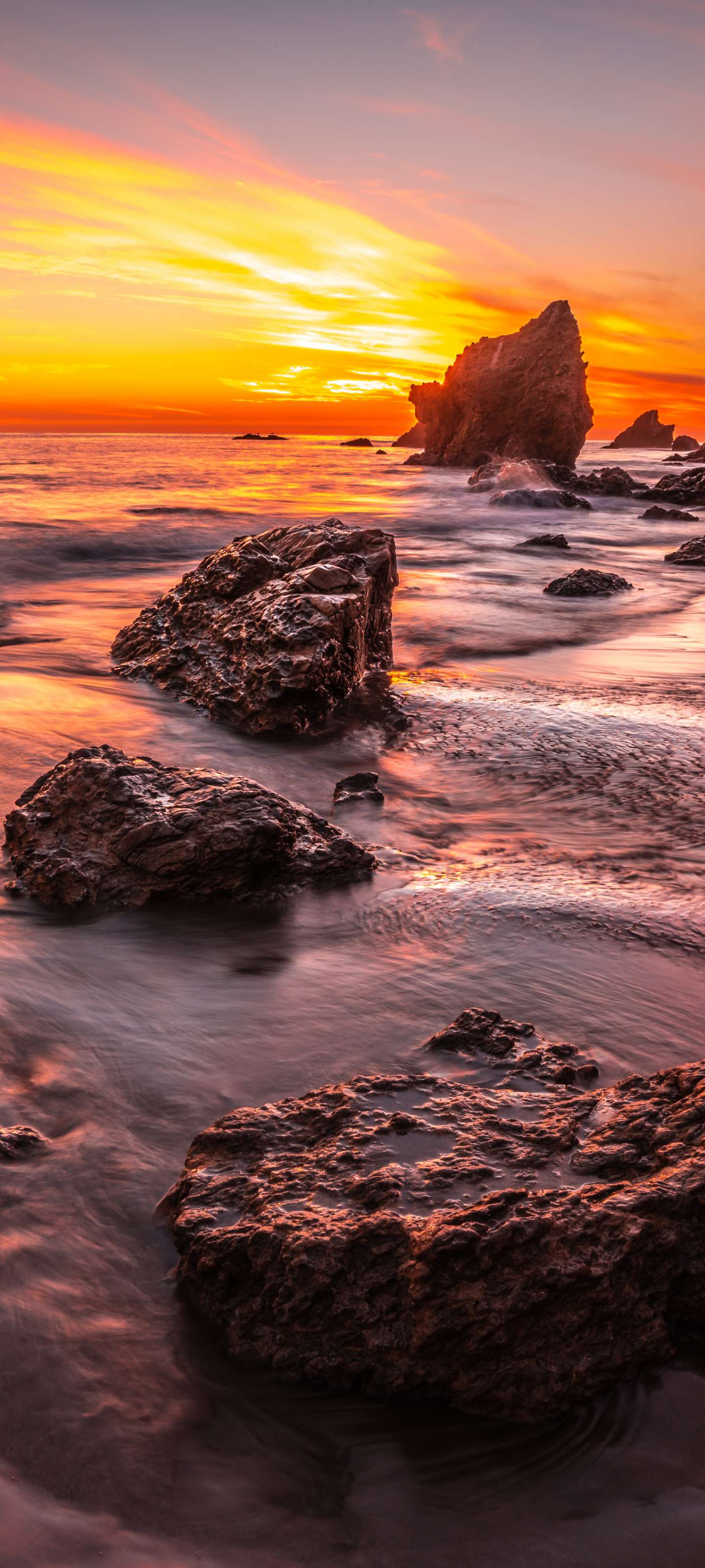 Descarga gratuita de fondo de pantalla para móvil de Naturaleza, Horizonte, Océano, California, Atardecer, Tierra/naturaleza.