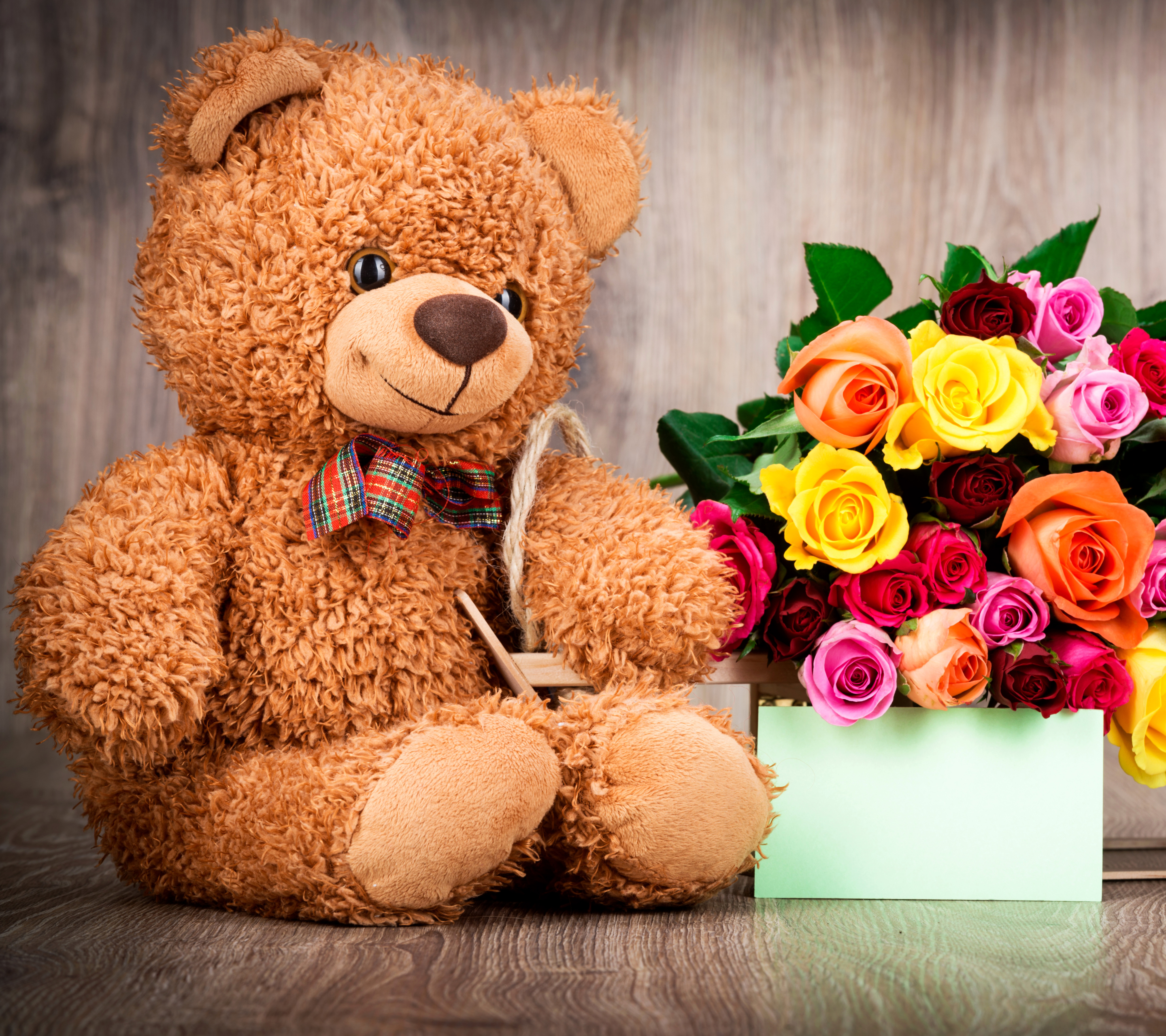 Download mobile wallpaper Teddy Bear, Flower, Rose, Bouquet, Man Made, Stuffed Animal for free.