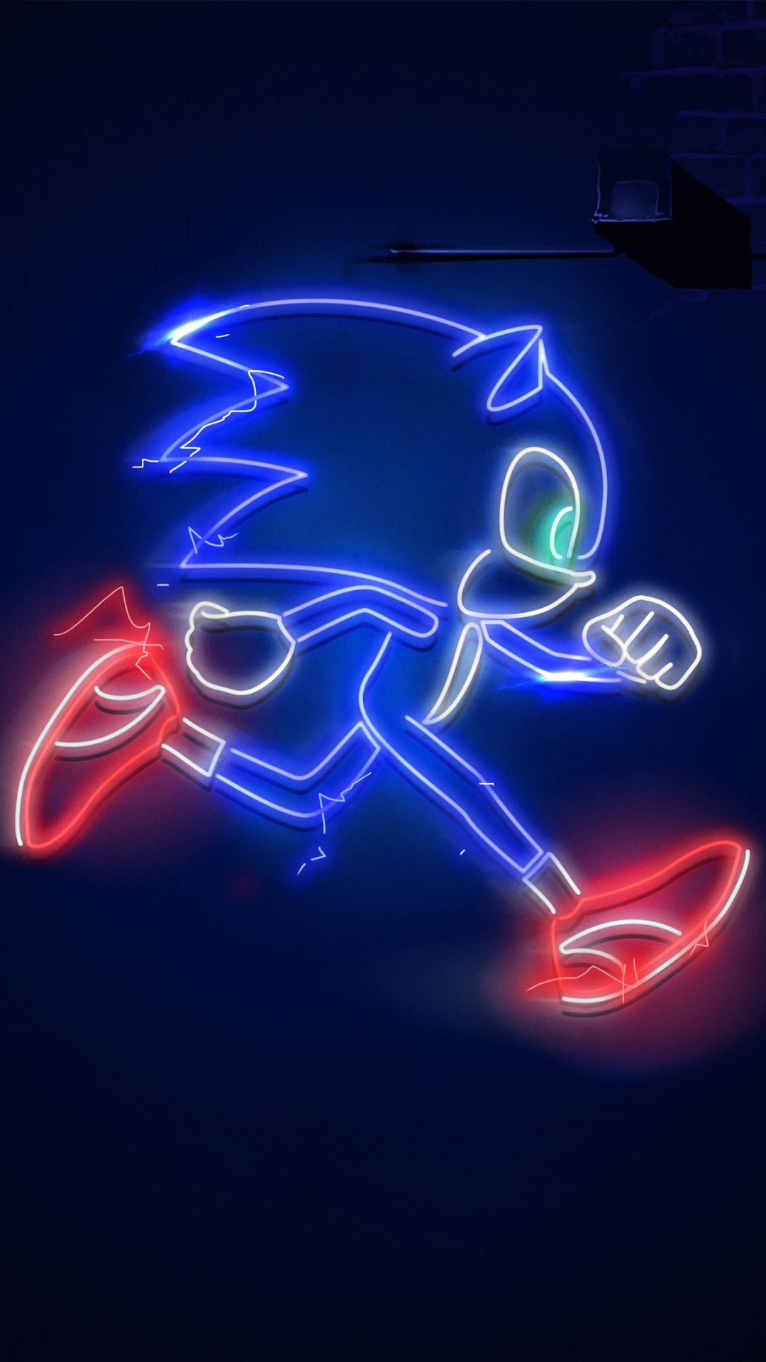 Download mobile wallpaper Neon, Movie, Sonic The Hedgehog, Sonic for free.