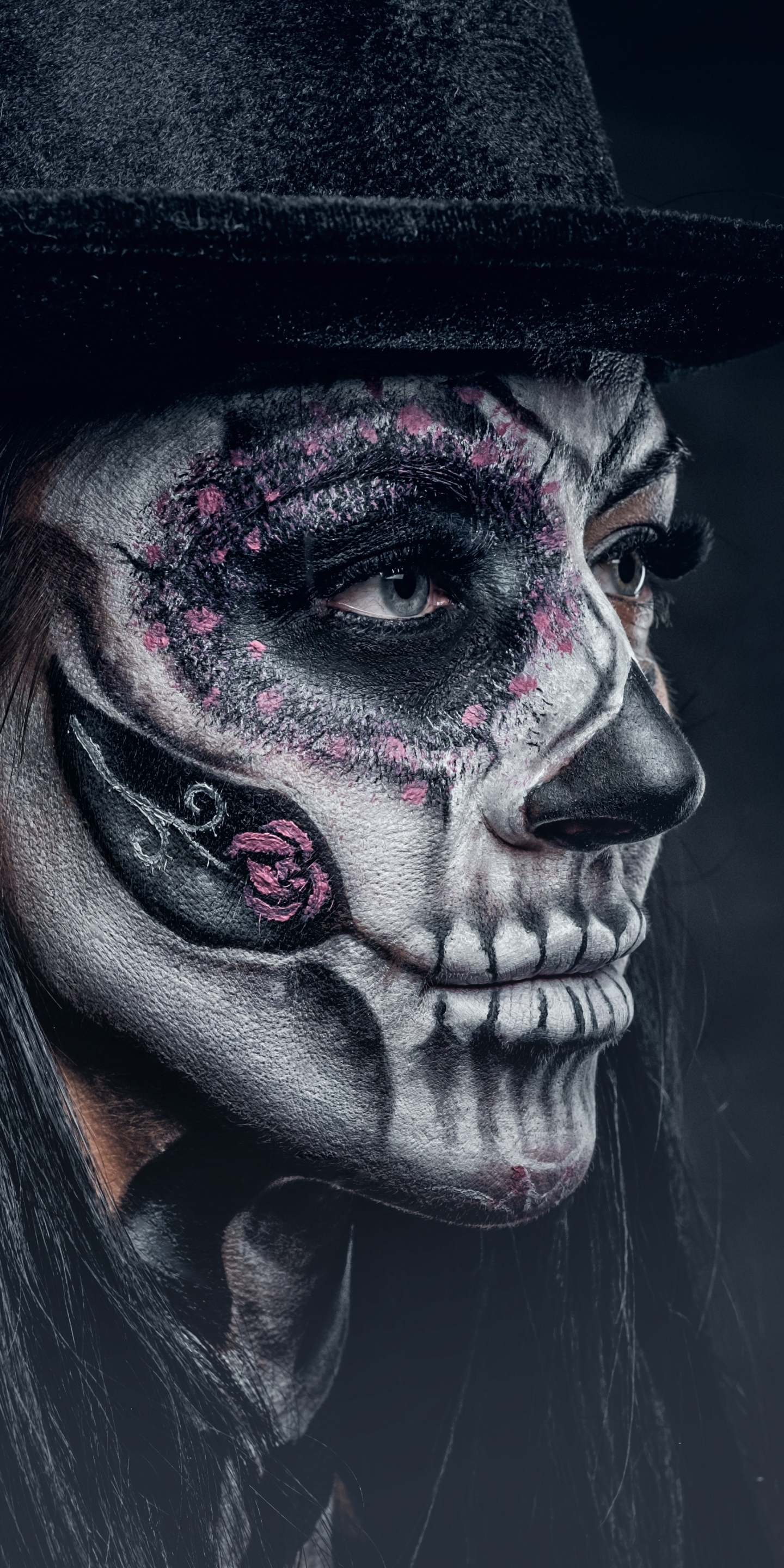 Download mobile wallpaper Artistic, Face, Makeup, Sugar Skull for free.