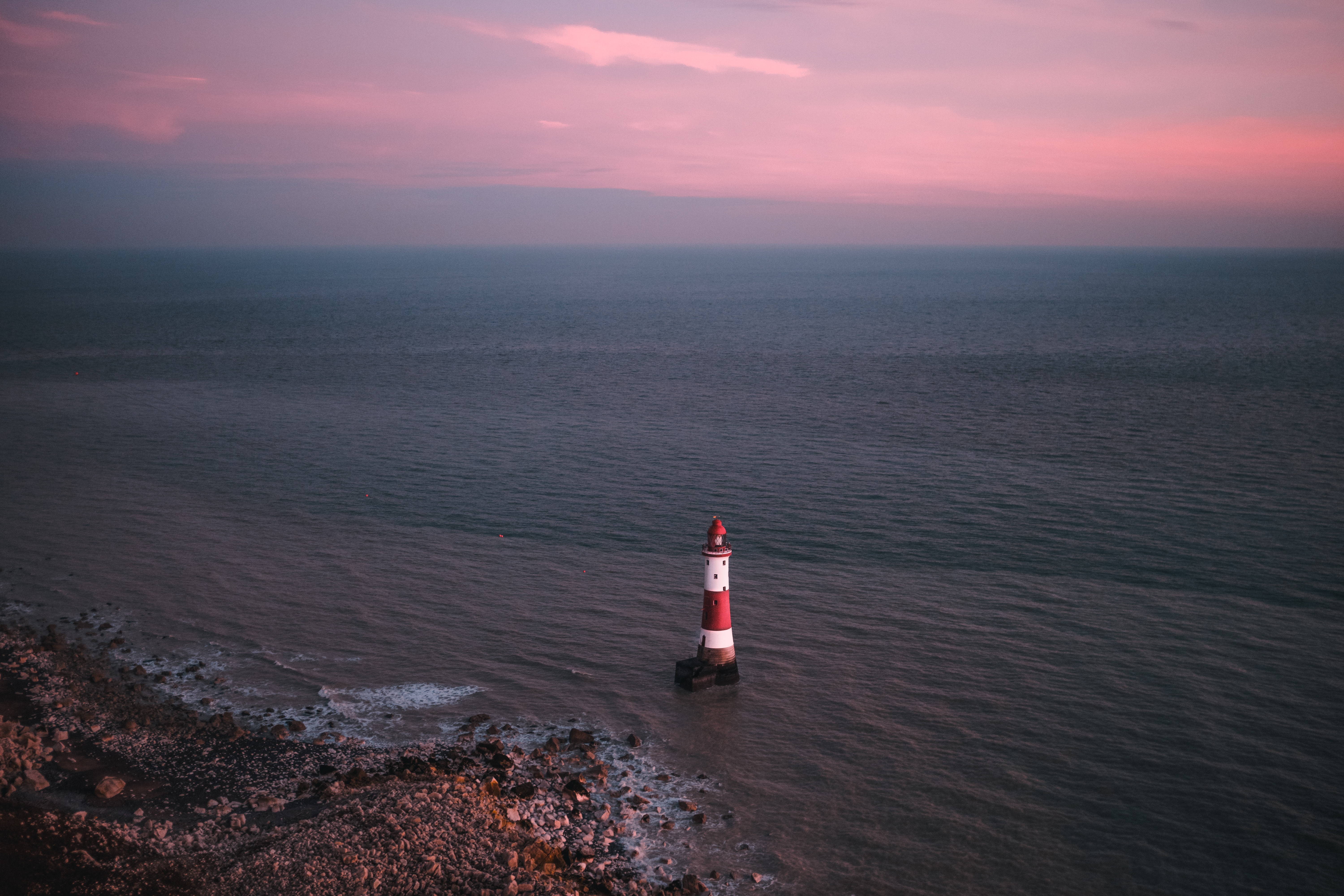 Free download wallpaper Nature, Water, Lighthouse, Sea, View From Above, Coast on your PC desktop