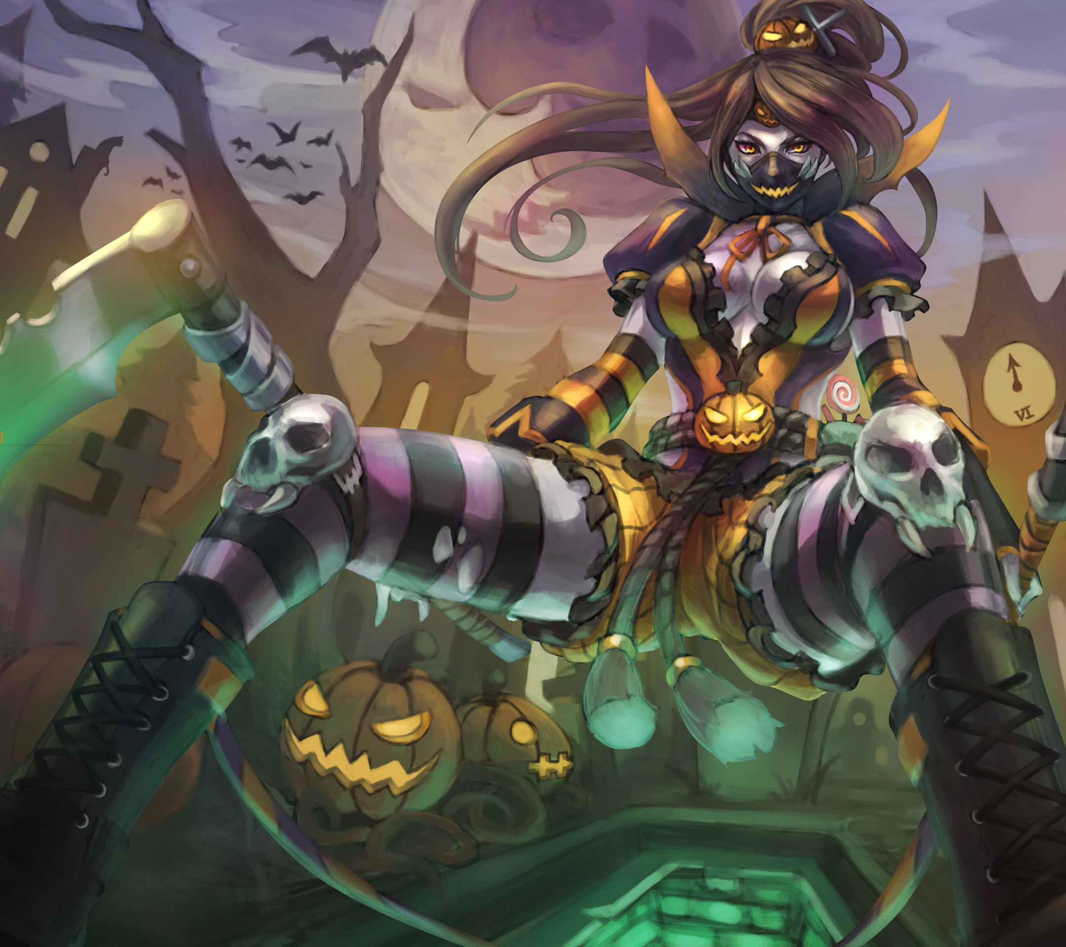 Download mobile wallpaper Halloween, League Of Legends, Video Game, Akali (League Of Legends) for free.