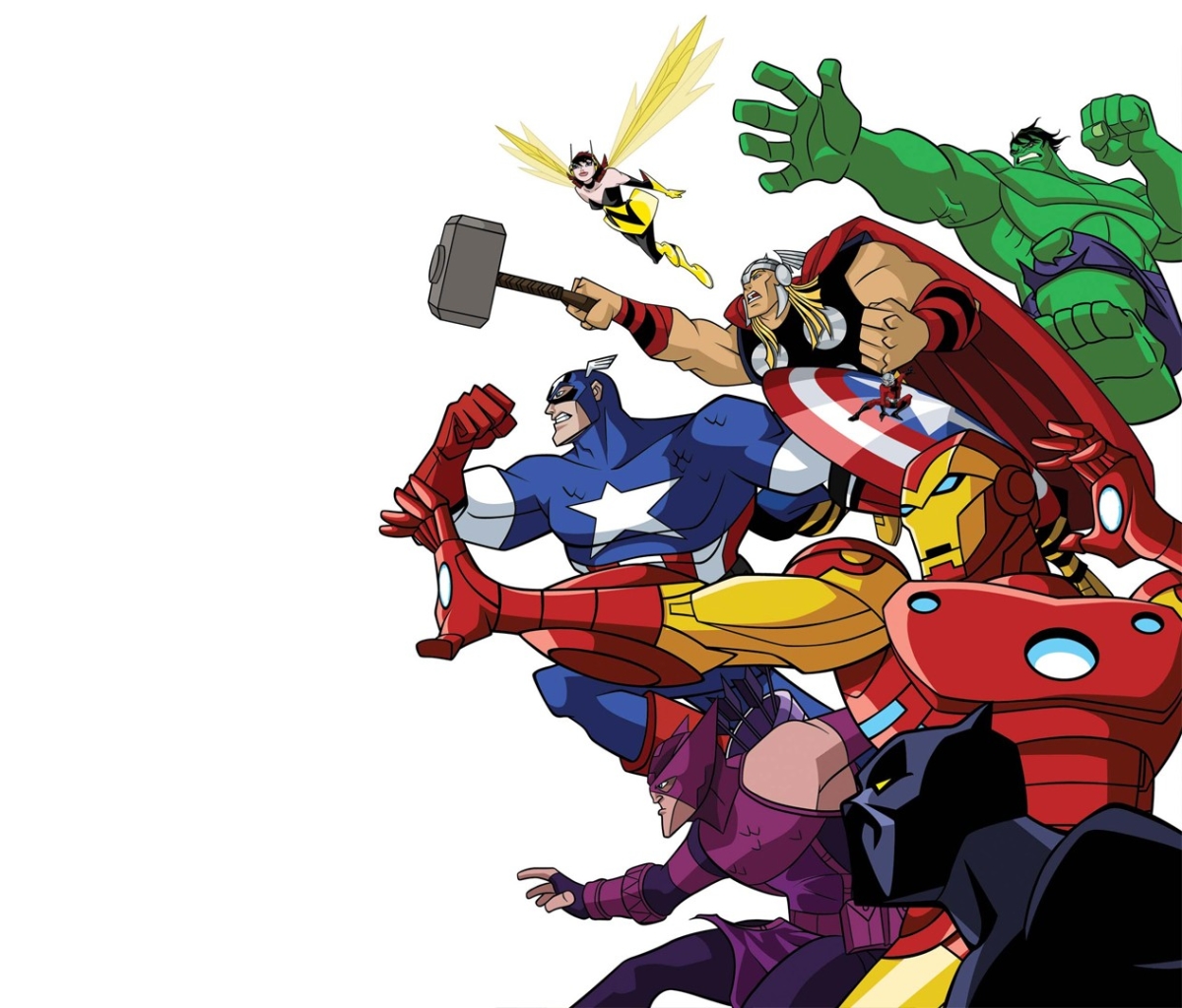 Скачати мобільні шпалери Халк, Залізна Людина, Капітан Америка, Месники, Комікси, Чорна Пантера (Комікси Marvel), Оса (Комікси Marvel), Тор, Соколине Око безкоштовно.